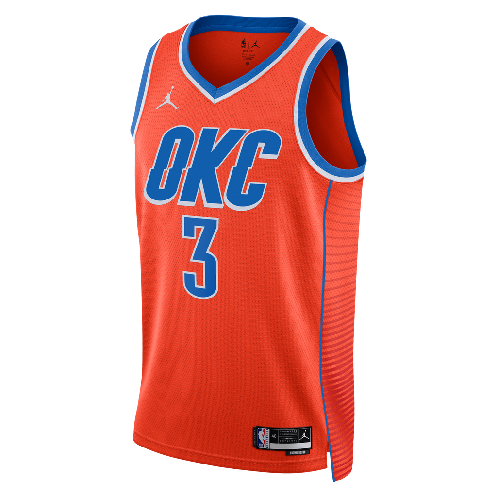 Oklahoma City Thunder Jordan Brand Statement Edition Swingman Jersey - Orange - Jared McCain - Unisex NBA Team Jersey Basketball Fan Apparel