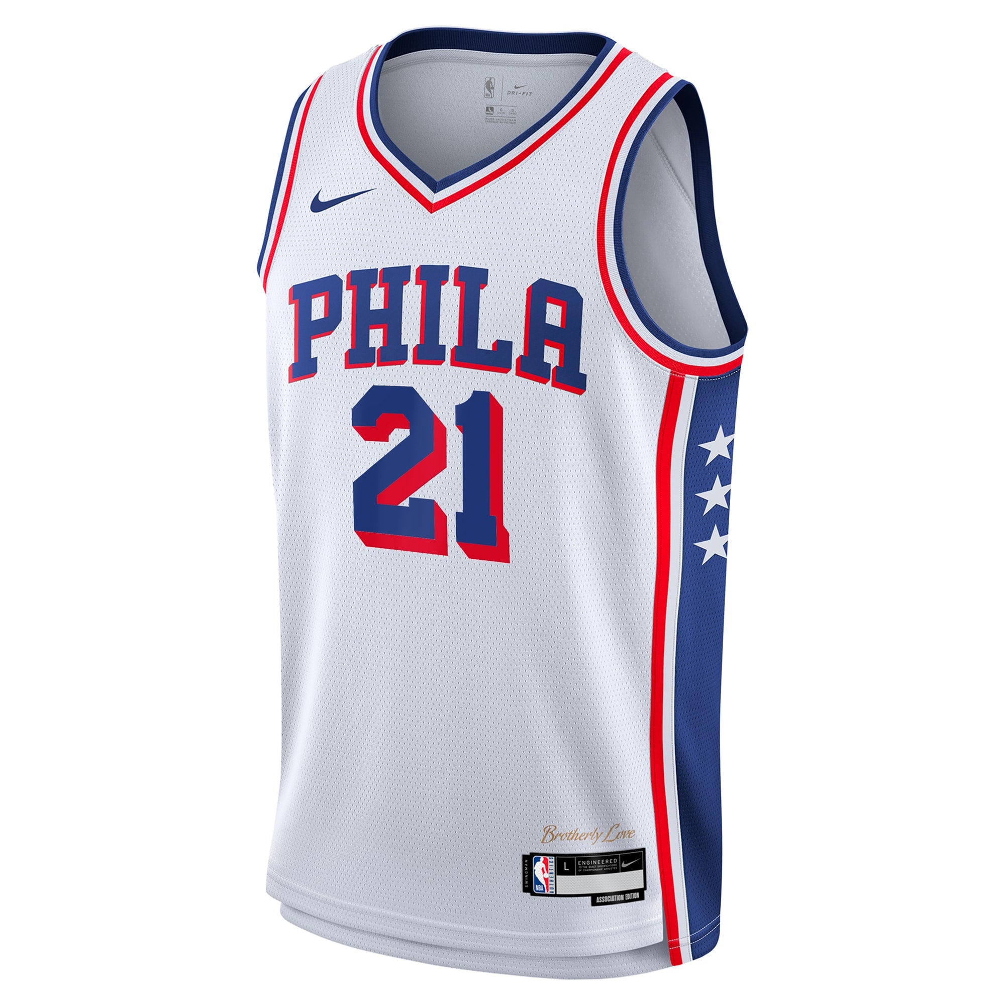 Philadelphia 76ers Nike Association Edition Swingman Jersey - White - Joel Embiid - Youth NBA Team Jersey Basketball Fan Apparel