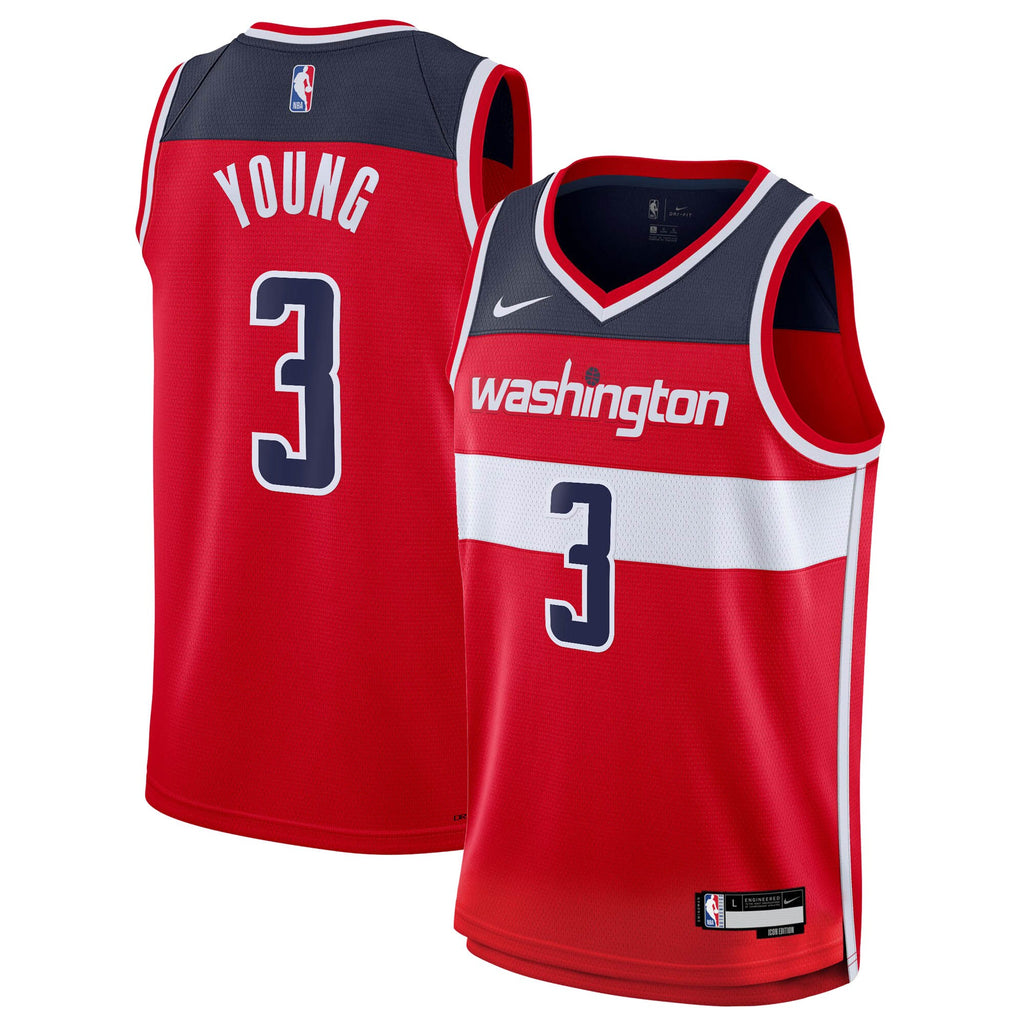 Washington Wizards Nike Icon Edition Swingman Jersey - Red - Trae Young - Youth NBA Team Jersey Basketball Fan Apparel