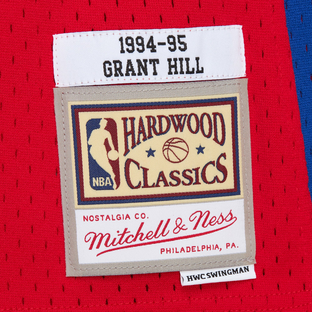 Detroit Pistons Mitchell & Ness Grant Hill 1994 Dark Authentic Jersey - Red NBA Team Jersey Basketball Fan Apparel