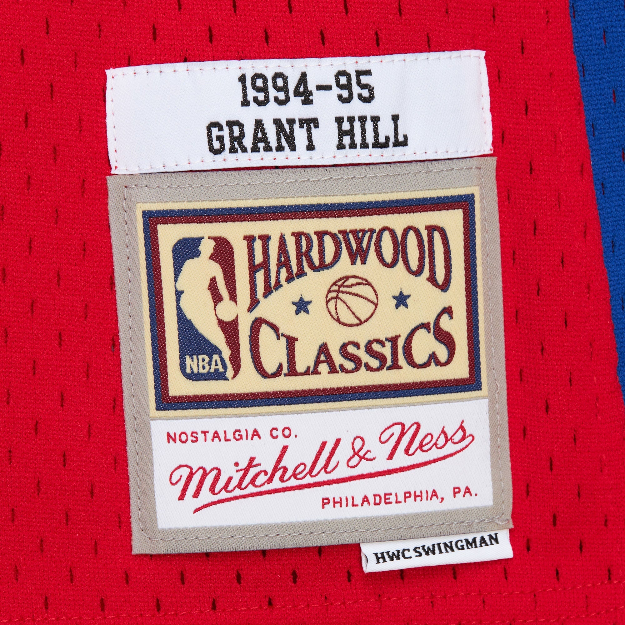 Detroit Pistons Mitchell & Ness Grant Hill 1994 Dark Authentic Jersey - Red NBA Team Jersey Basketball Fan Apparel