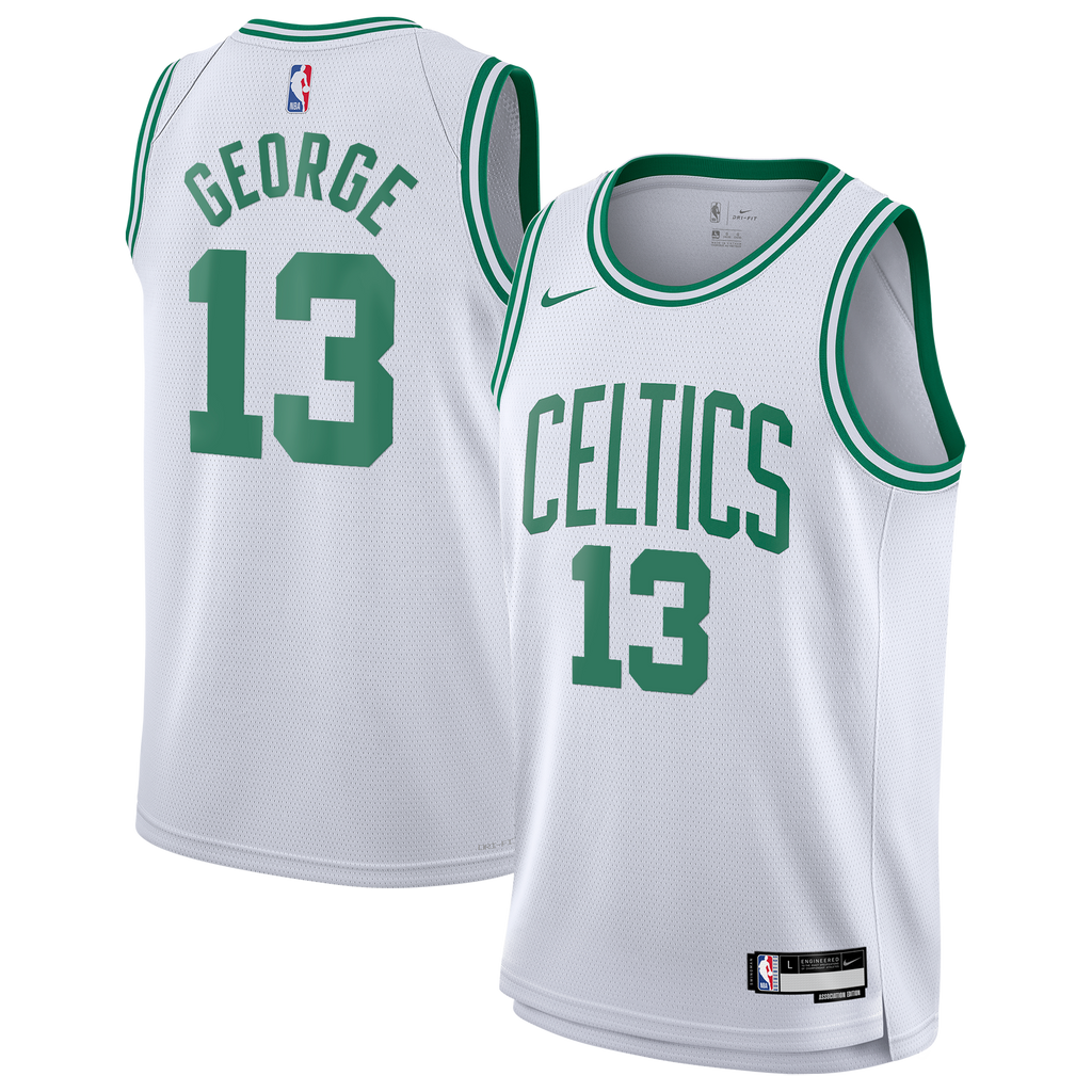 Boston Celtics Nike Association Edition Swingman Jersey - White - Paul George - Youth NBA Team Jersey Basketball Fan Apparel