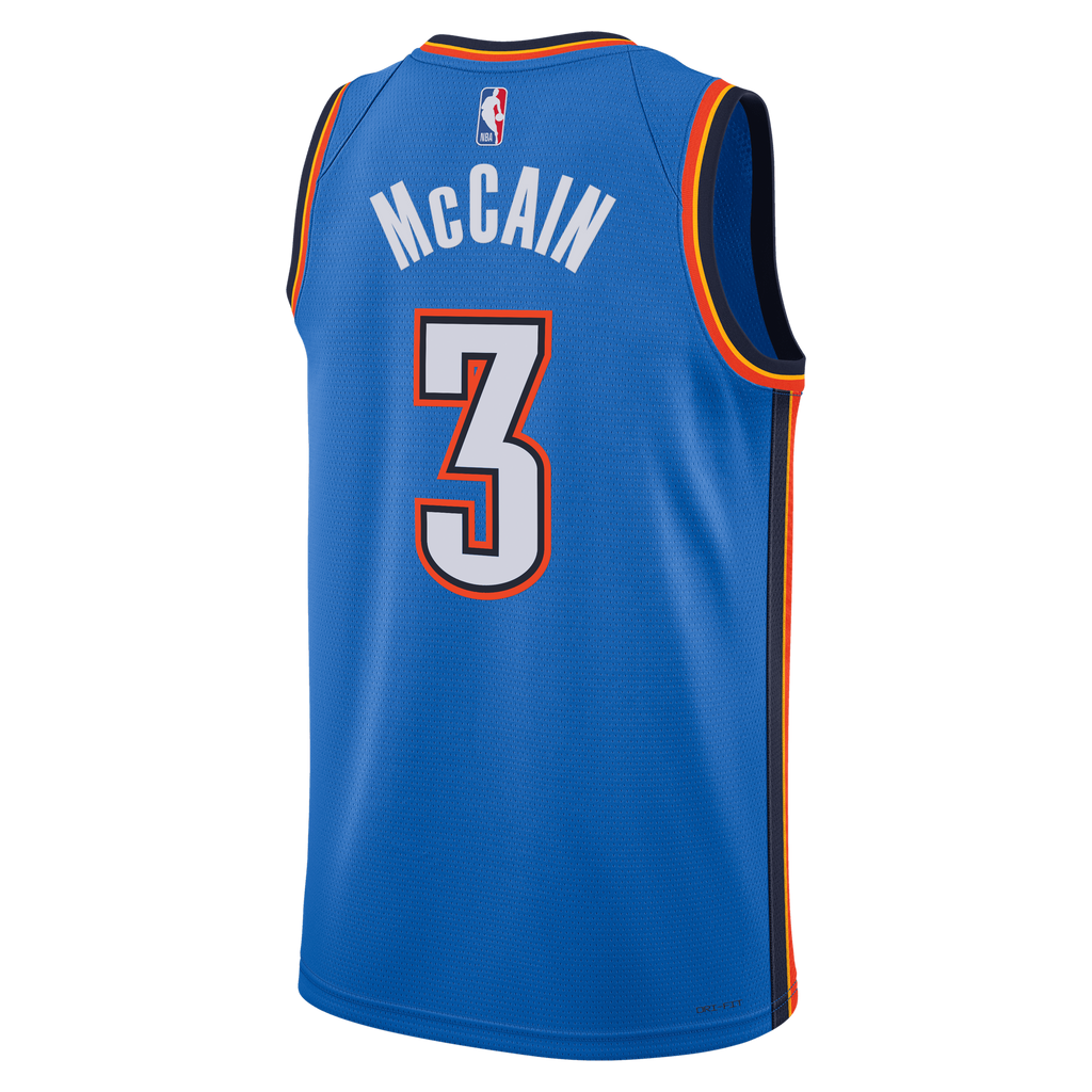 Oklahoma City Thunder Nike Icon Edition Swingman Jersey - Blue - Jared McCain - Unisex NBA Team Jersey Basketball Fan Apparel