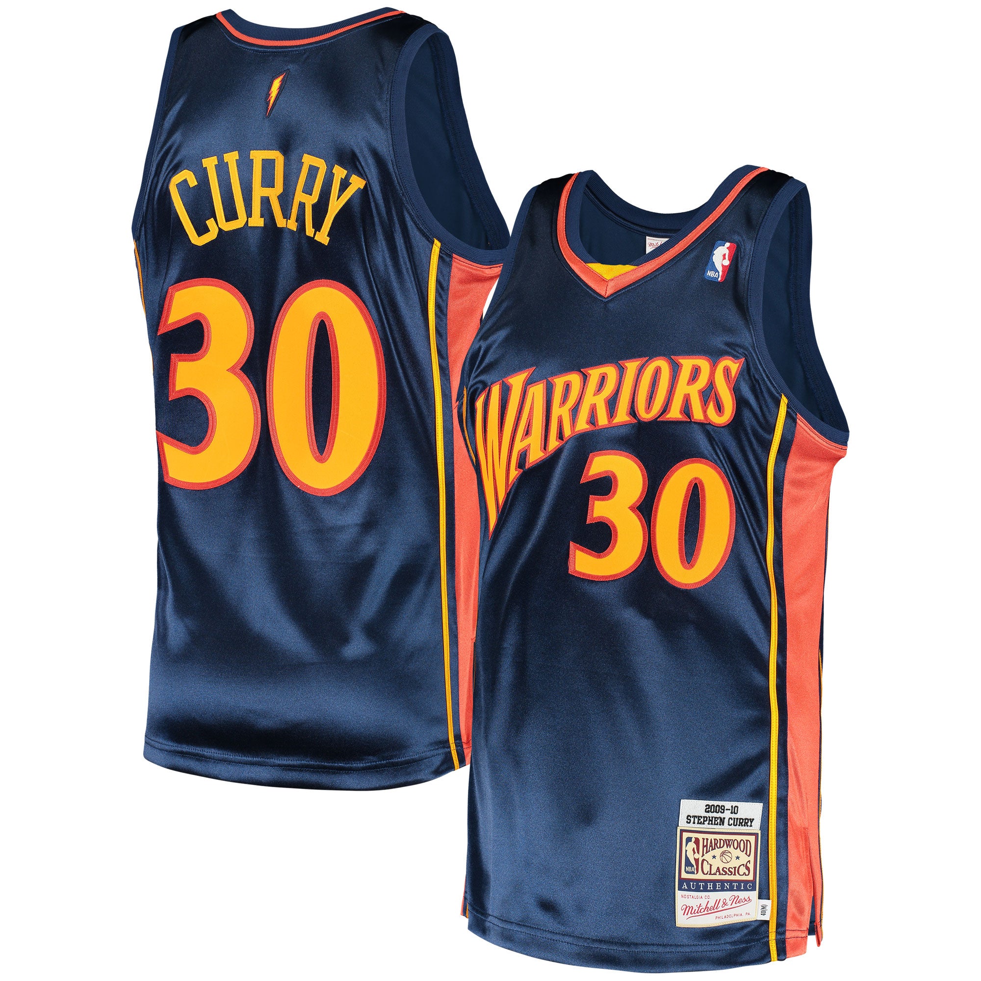 Golden State Warriors Mitchell & Ness Stephen Curry 2009 Hardwood Classics Authentic Jersey - Navy - Men's NBA Team Jersey Basketball Fan Apparel