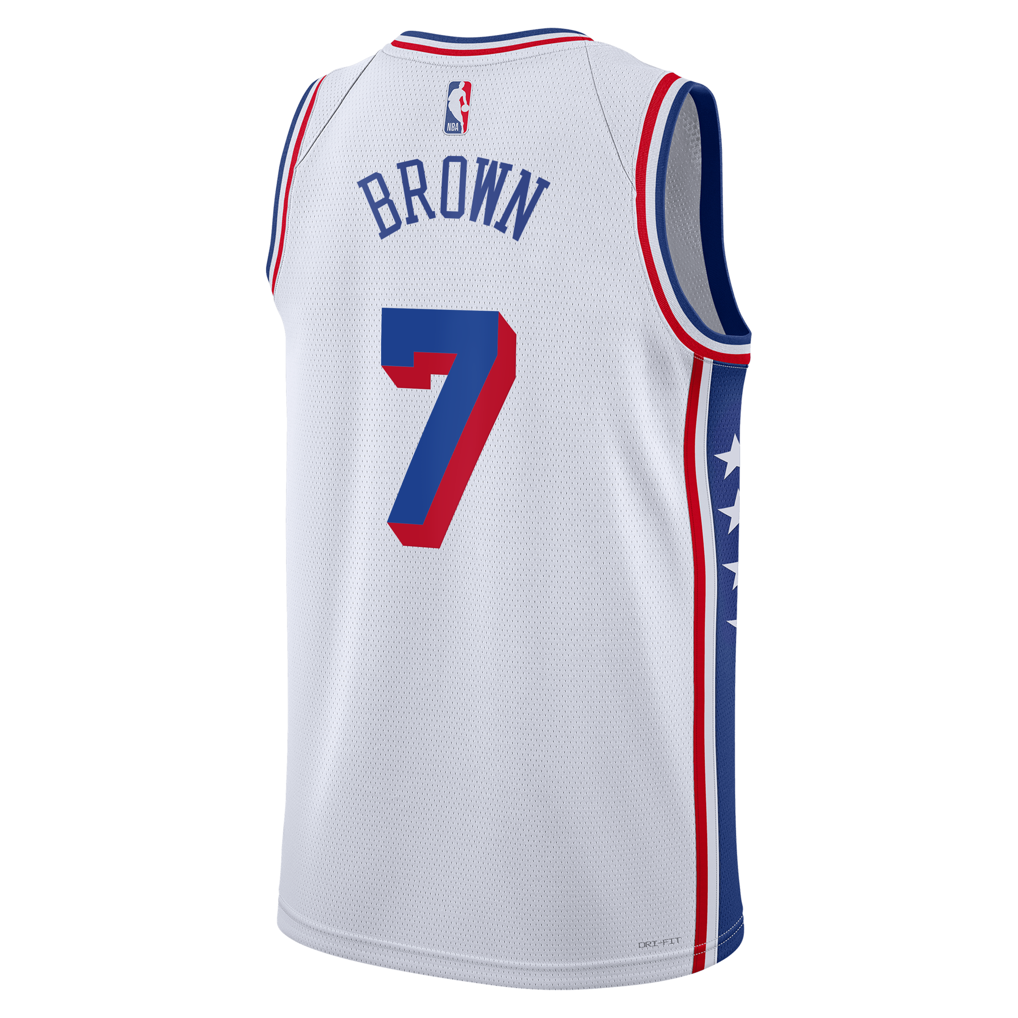 Philadelphia 76ers Nike Association Edition Swingman Jersey - White - Jaylen Brown - Unisex NBA Team Jersey Basketball Fan Apparel