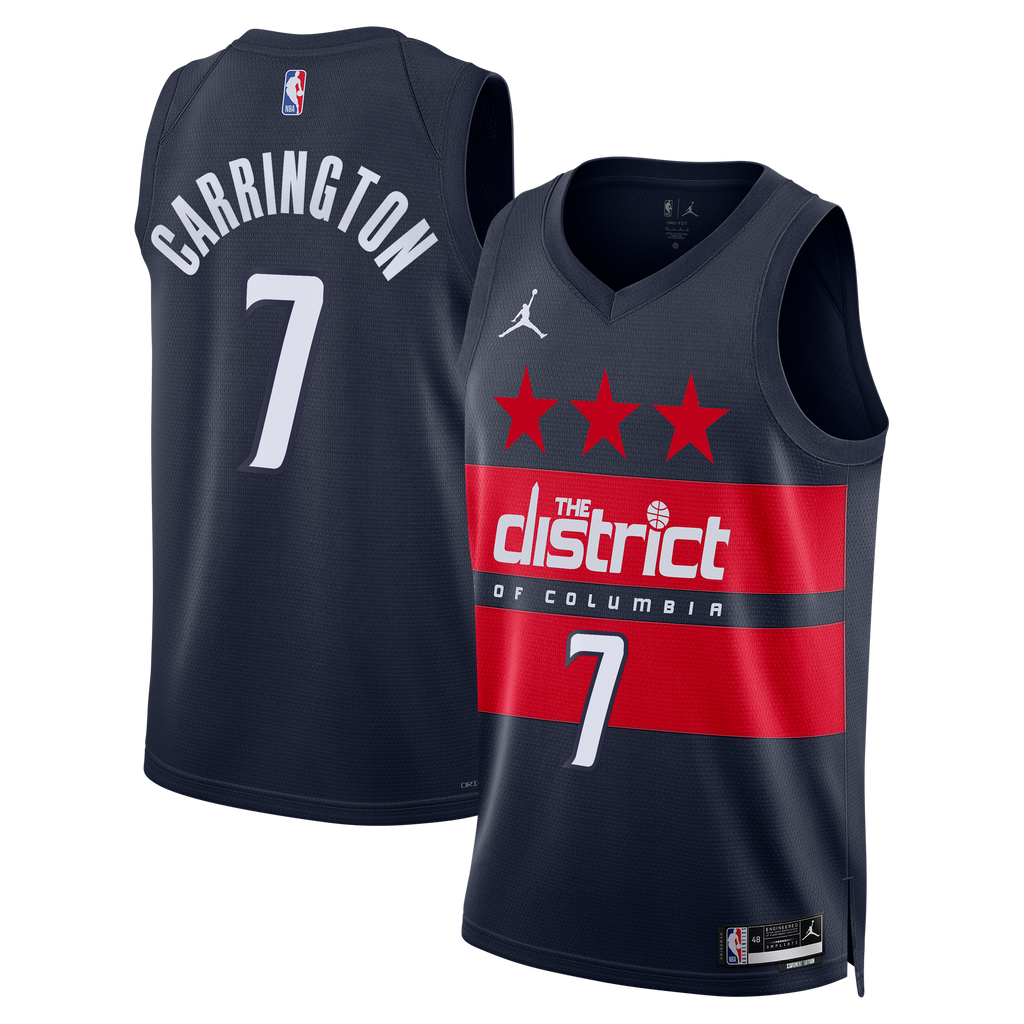 Washington Wizards Jordan Brand Statement Edition Swingman Jersey - Navy - Bub Carrington - Men's NBA Team Jersey Basketball Fan Apparel