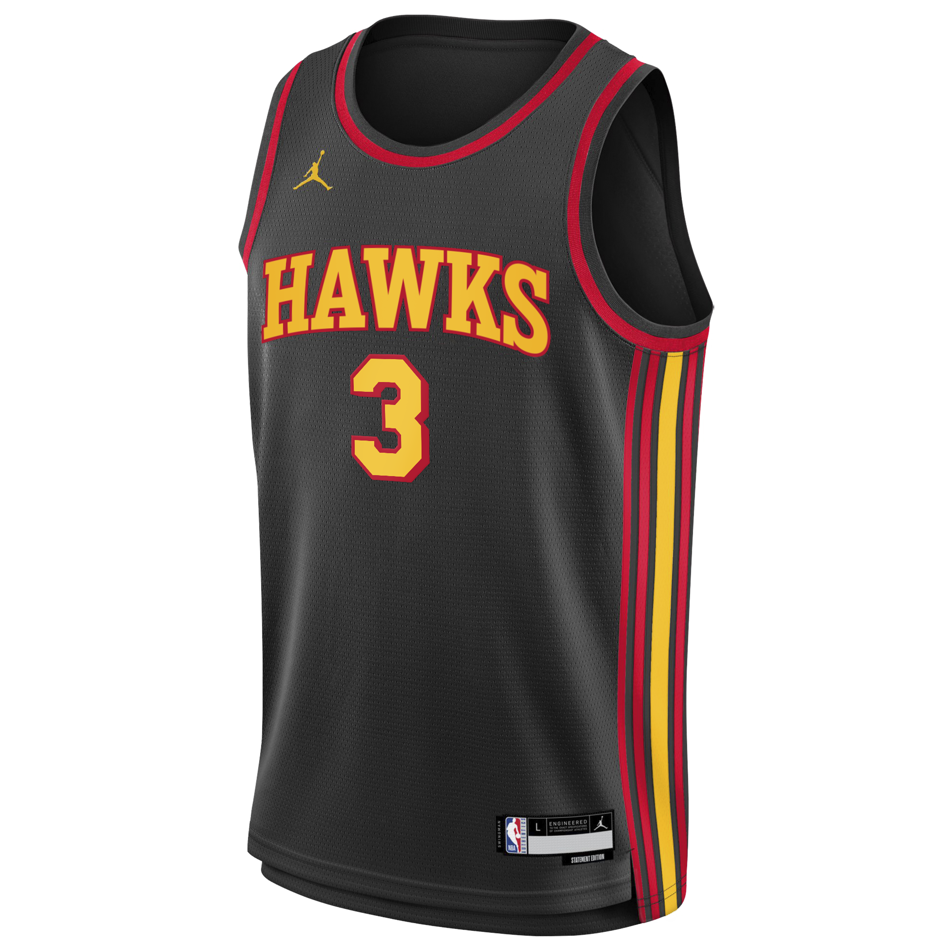Atlanta Hawks Jordan Brand Statement Edition Swingman Jersey - Black - CJ McCollum - Youth NBA Team Jersey Basketball Fan Apparel
