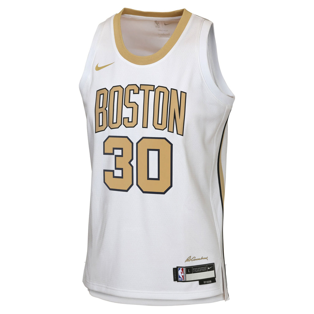 Boston Celtics Nike 2025/26 City Edition Swingman Jersey - White - Sam Hauser - Youth NBA Team Jersey Basketball Fan Apparel
