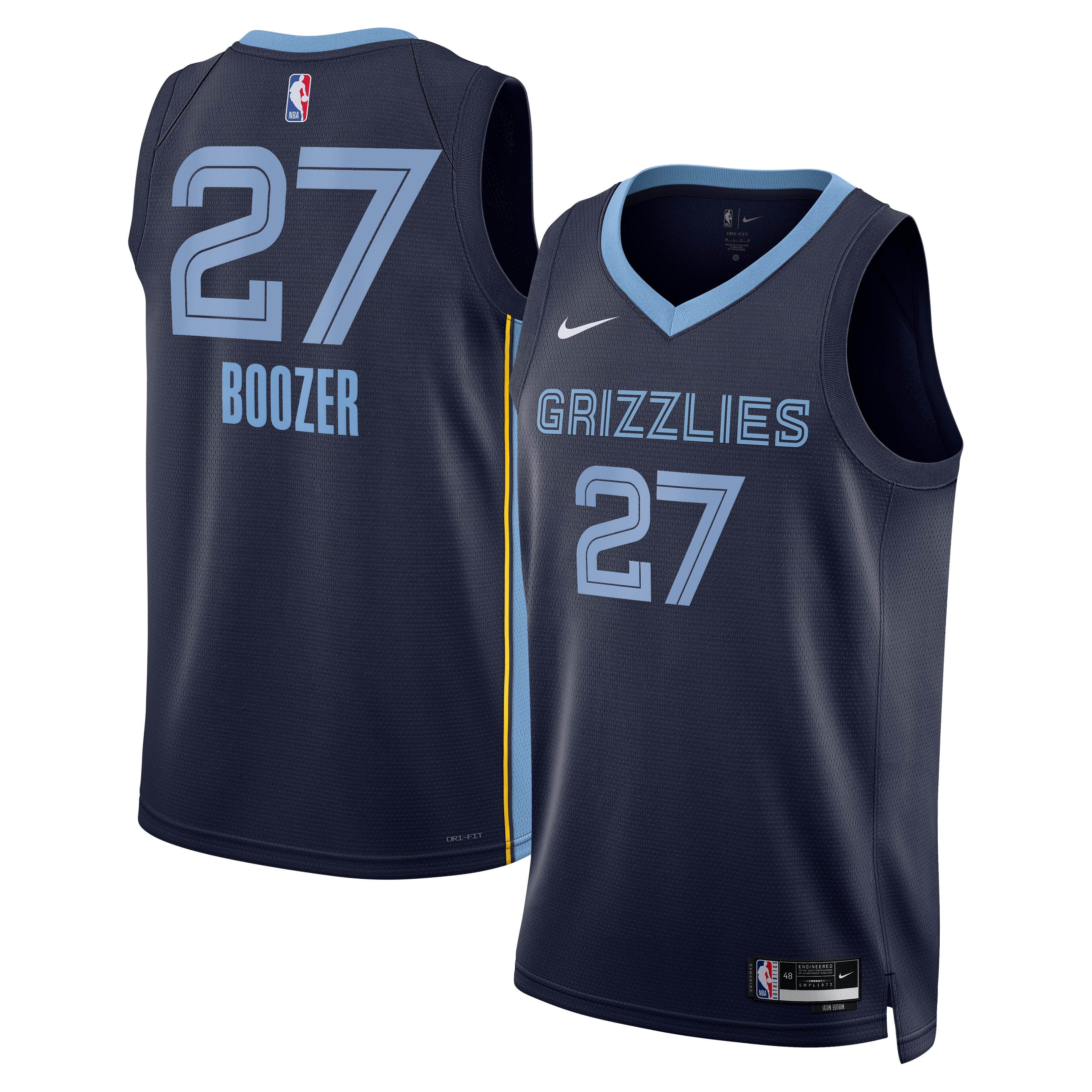 Memphis Grizzlies Nike Icon Swingman Jersey - Black - Cameron Boozer - Unisex NBA Team Jersey Basketball Fan Apparel