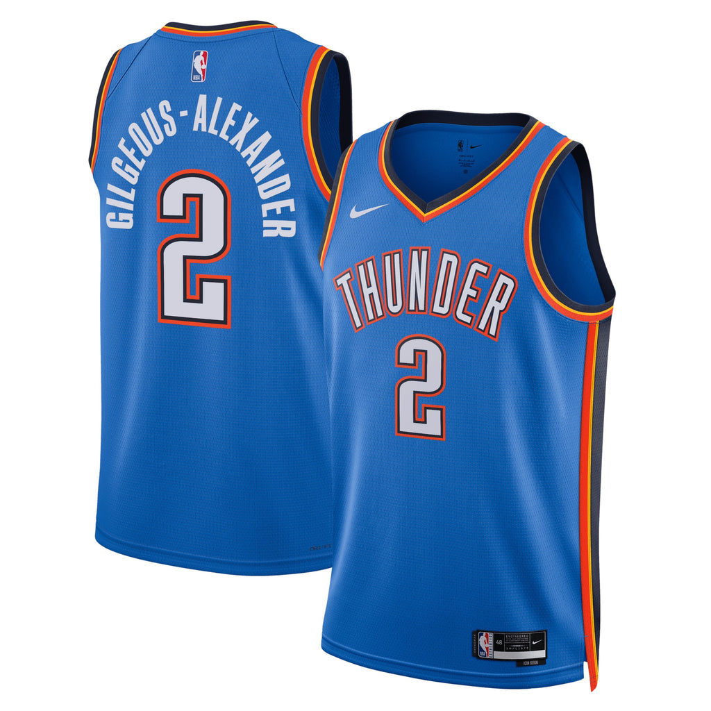 Oklahoma City Thunder Nike Icon Edition Swingman Jersey - Blue - Shai Gilgeous-Alexander - Unisex NBA Team Jersey Basketball Fan Apparel