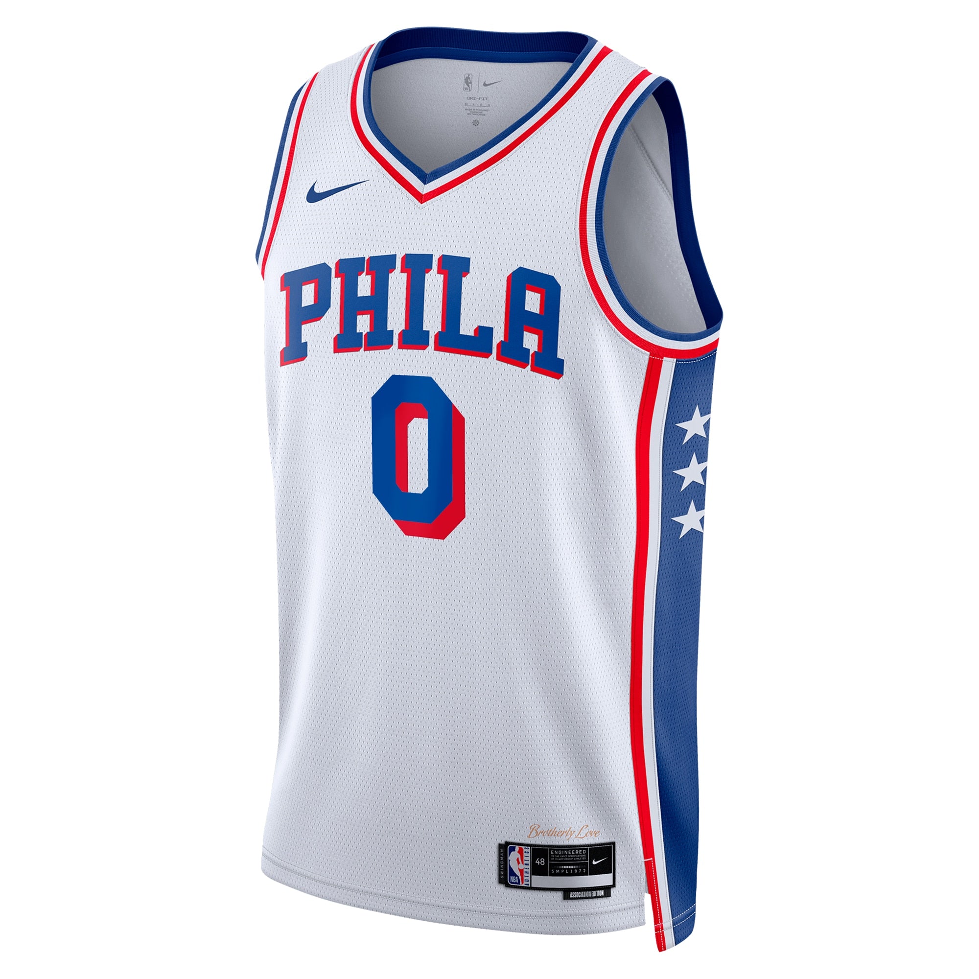 Philadelphia 76ers Nike Association Edition Swingman Jersey - White - Tyrese Maxey - Unisex NBA Team Jersey Basketball Fan Apparel