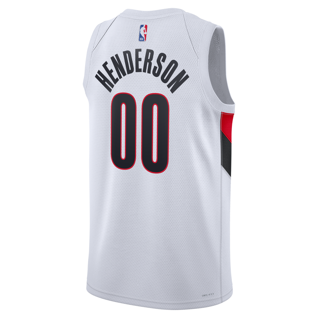 Portland Trail Blazers Nike Replica Association Edition Swingman Jersey - White - Scoot Henderson - Unisex NBA Team Jersey Basketball Fan Apparel