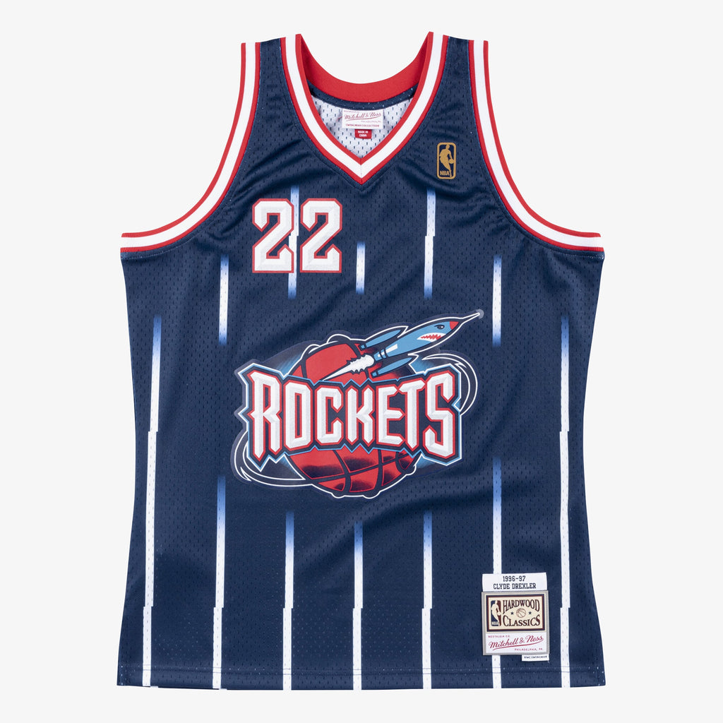 Houston Rockets Mitchell & Ness Swingman Jersey Road Clyde Drexler 1996-97 NBA Team Jersey Basketball Fan Apparel