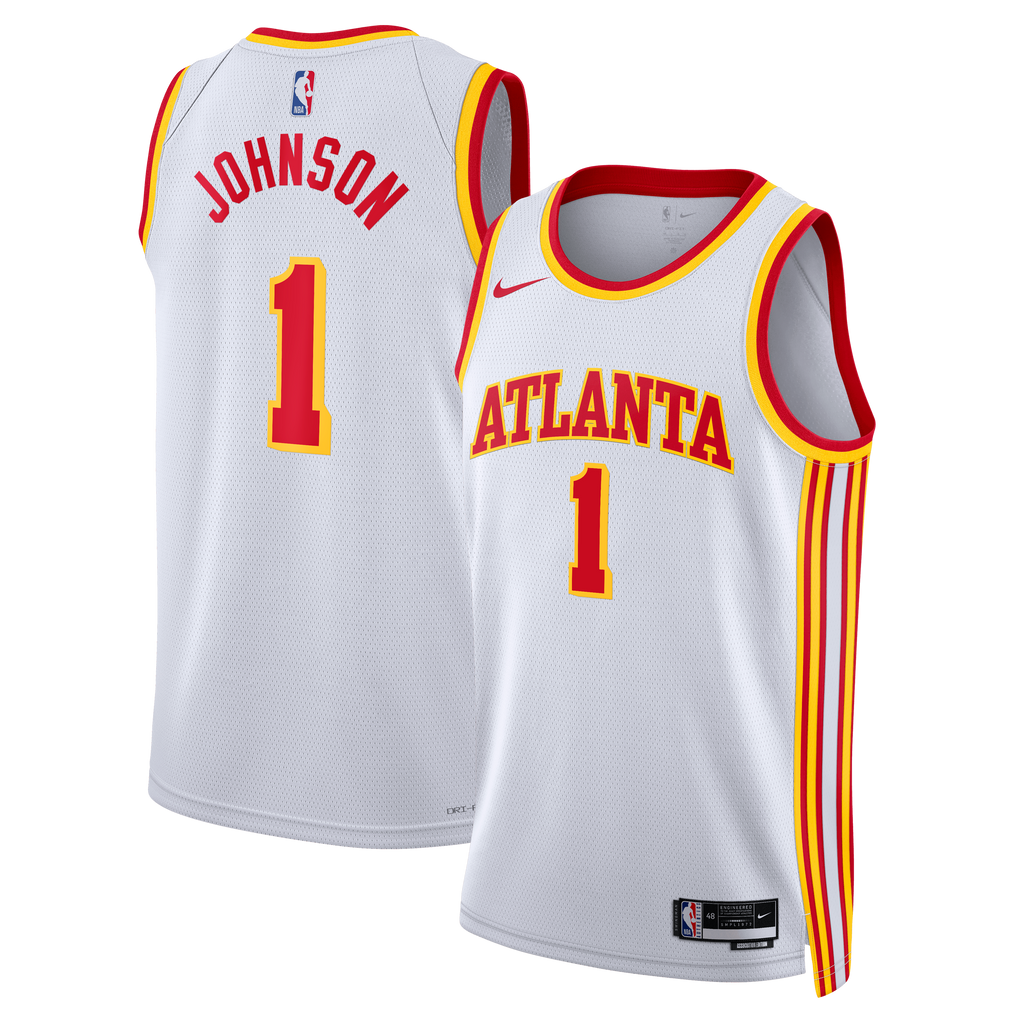 Atlanta Hawks Nike Association Edition Swingman Jersey - White - Jalen Johnson - Unisex NBA Team Jersey Basketball Fan Apparel