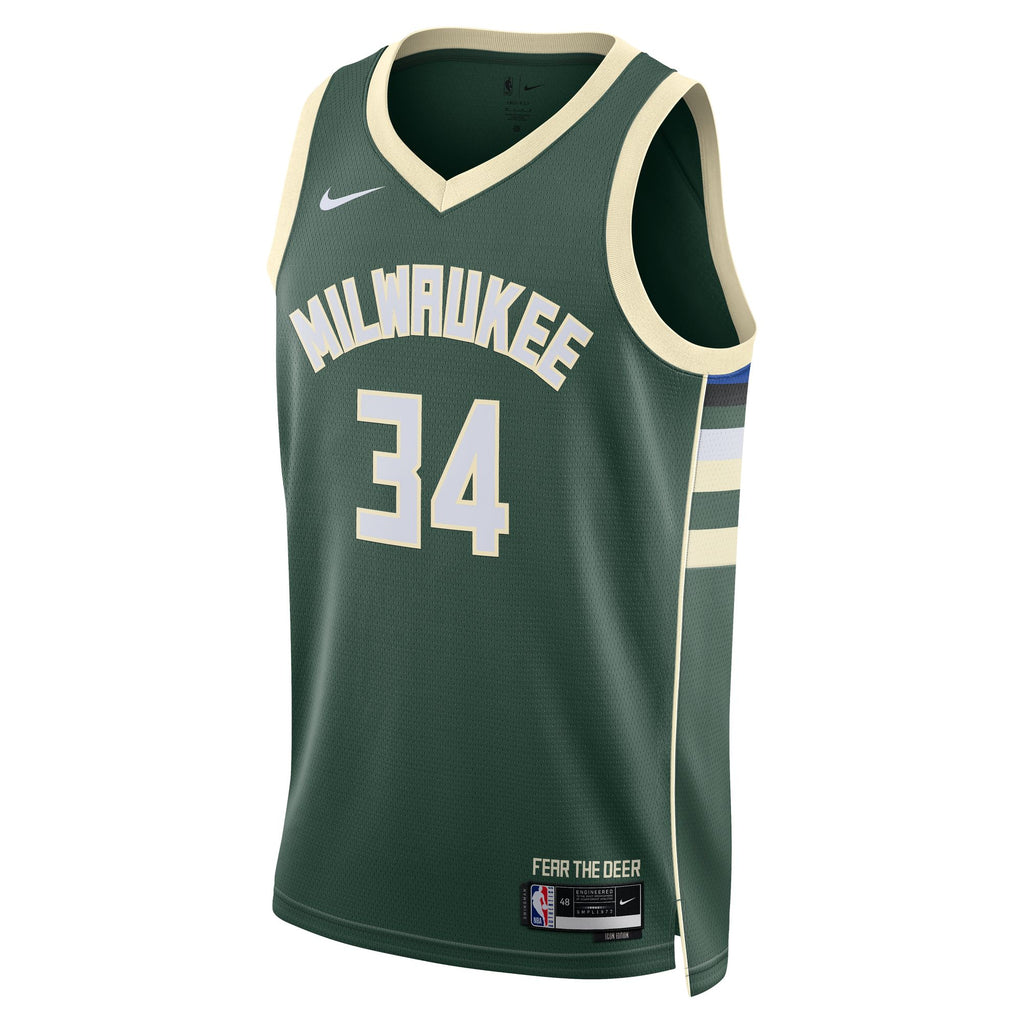 Milwaukee Bucks Giannis Antetokounmpo Nike Dri-Fit Swingman Jersey NBA Team Jersey Basketball Fan Apparel