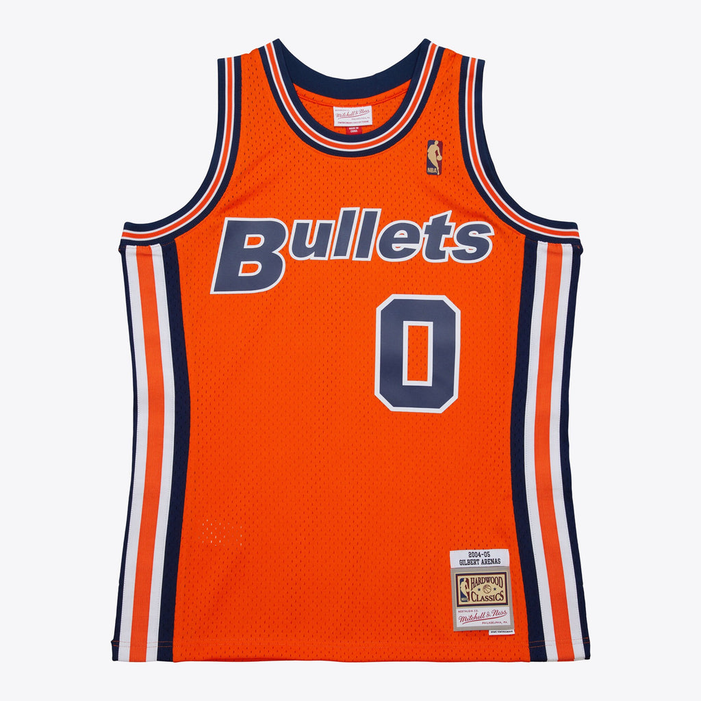Washington Bullets Mitchell & Ness Gilbert Arenas 2004 Alternate Authentic Jersey - Orange NBA Team Jersey Basketball Fan Apparel