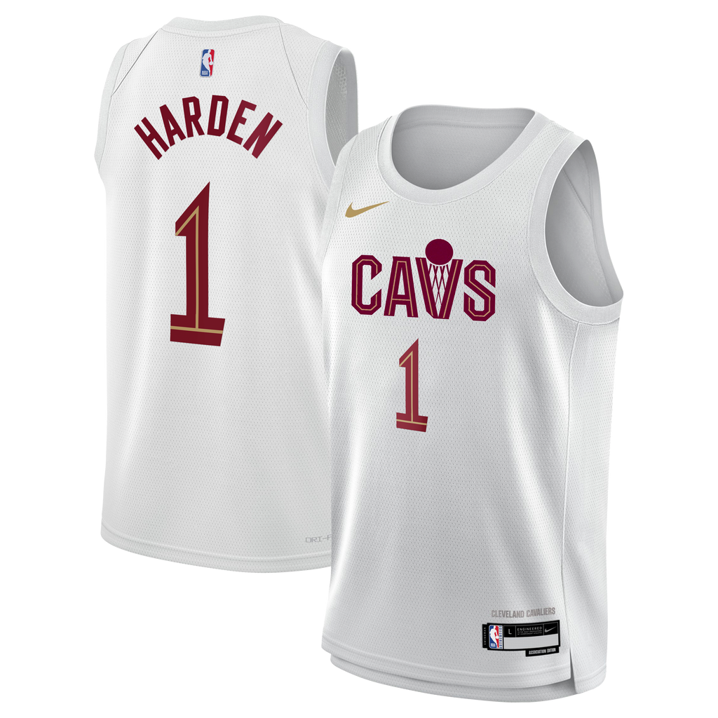 Cleveland Cavaliers Nike Association Edition Swingman Jersey - White - James Harden - Youth NBA Team Jersey Basketball Fan Apparel