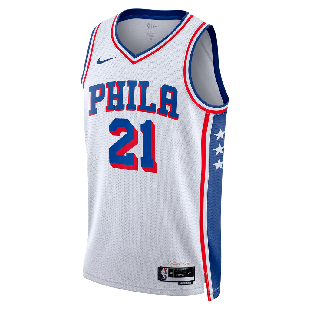Philadelphia 76ers Nike Association Edition Swingman Jersey - White - Joel Embiid - Unisex NBA Team Jersey Basketball Fan Apparel