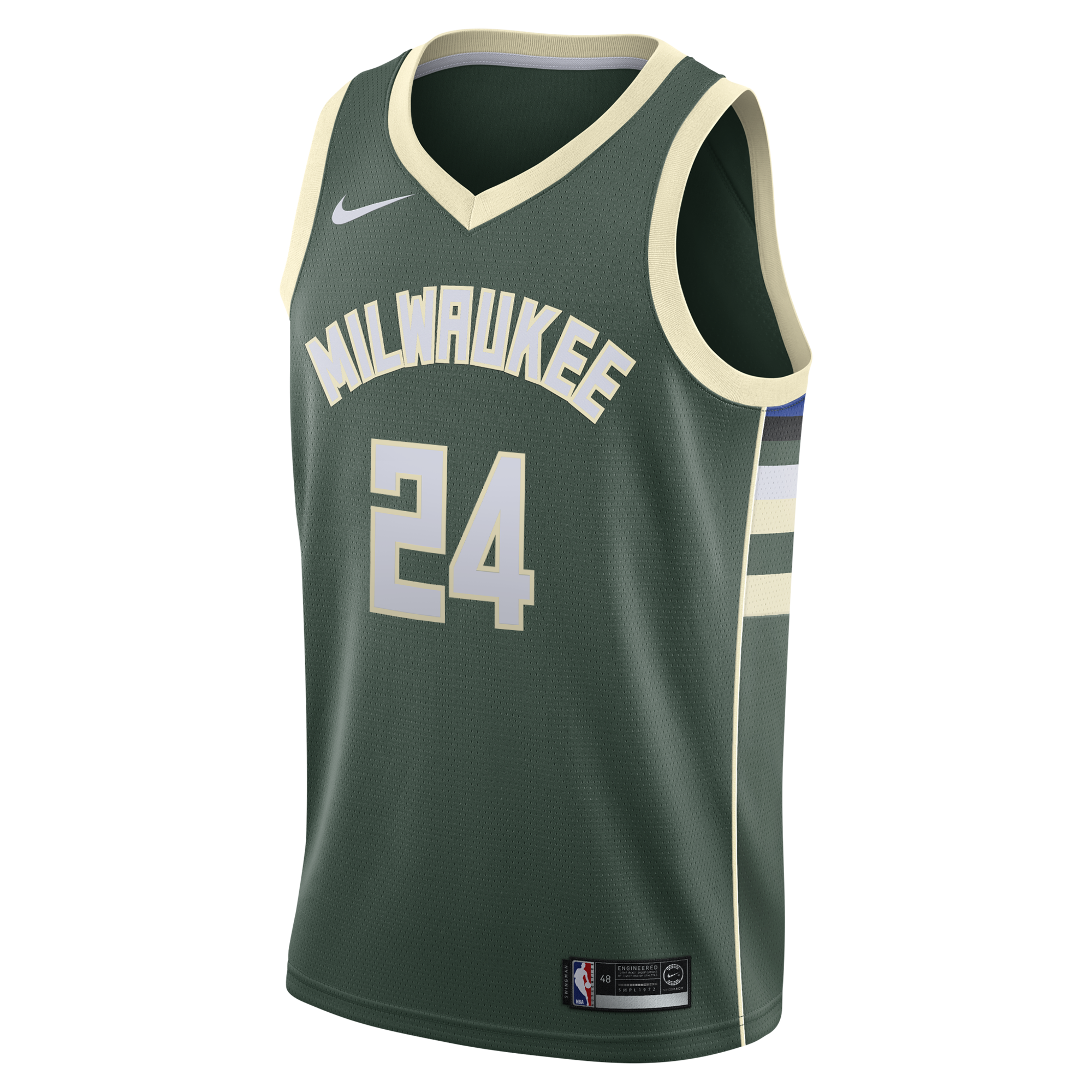 Milwaukee Bucks Nike Icon Edition Swingman Jersey - Hunter Green - Jaime Jaquez Jr. - Youth NBA Team Jersey Basketball Fan Apparel