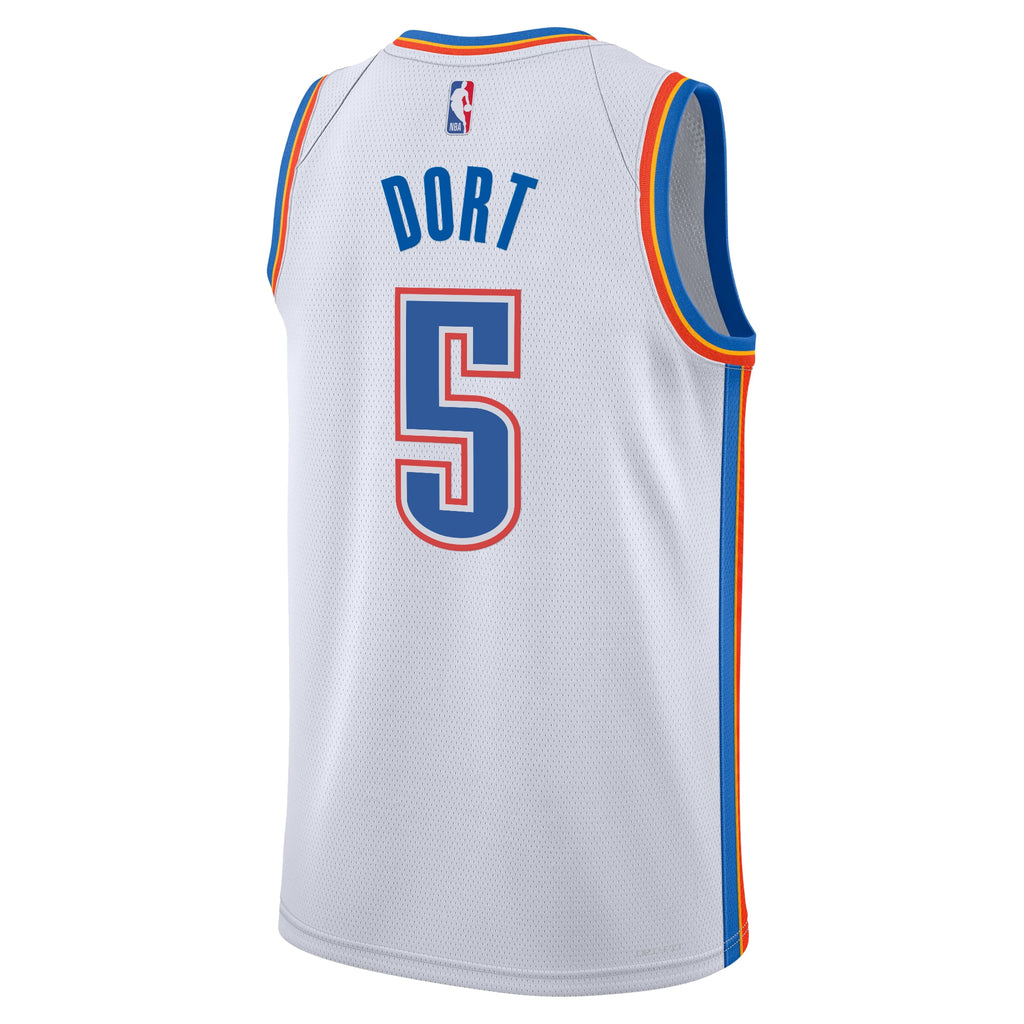 Oklahoma City Thunder Nike Association Edition Swingman Jersey - White - Luguentz Dort - Youth NBA Team Jersey Basketball Fan Apparel