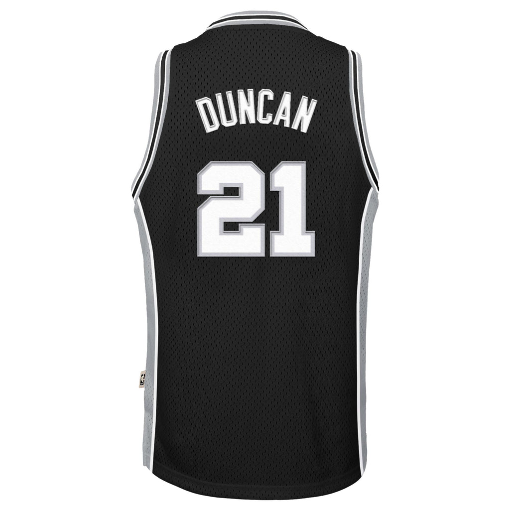 San Antonio Spurs Tim Duncan 1998-99 Hardwood Classics Road Swingman Jersey - Black - Youth NBA Team Jersey Basketball Fan Apparel