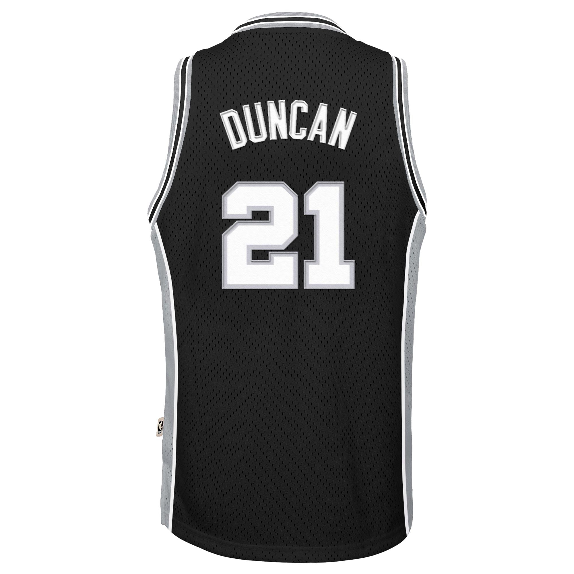 San Antonio Spurs Tim Duncan 1998-99 Hardwood Classics Road Swingman Jersey - Black - Youth NBA Team Jersey Basketball Fan Apparel