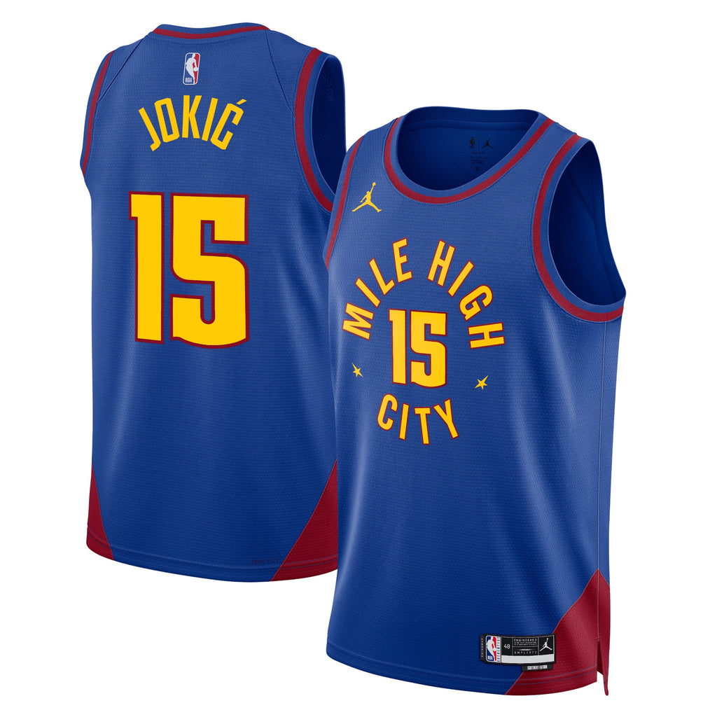 Denver Nuggets Jordan Statement Edition Swingman Jersey - Blue - Nikola Jokic - Unisex NBA Team Jersey Basketball Fan Apparel