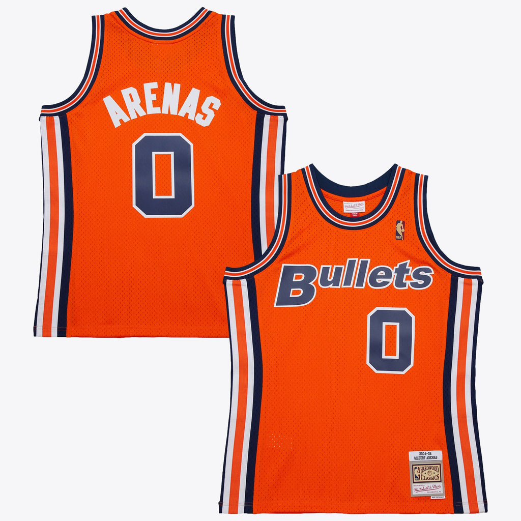 Washington Bullets Mitchell & Ness Gilbert Arenas 2004 Alternate Authentic Jersey - Orange NBA Team Jersey Basketball Fan Apparel
