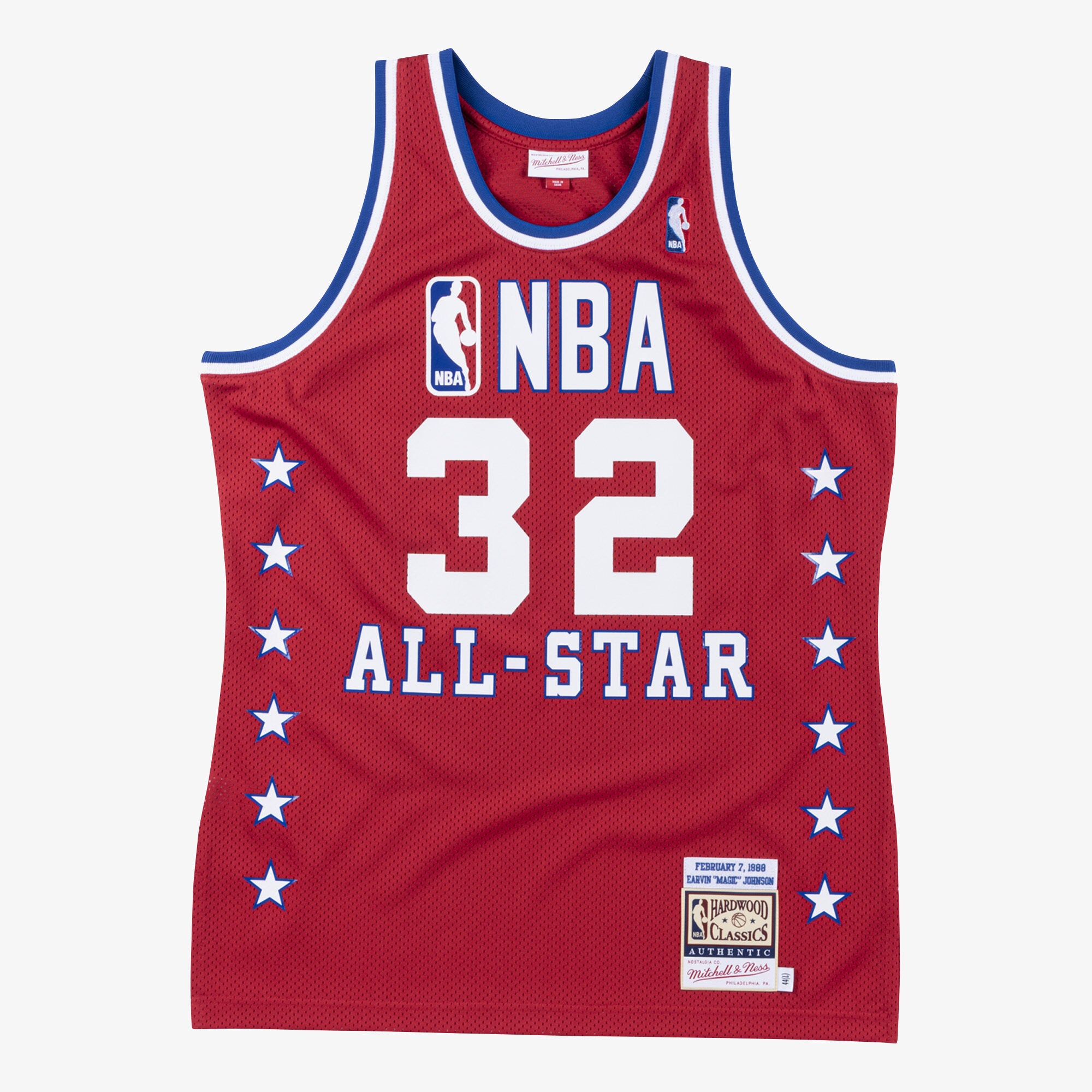 NBA All-Star West Mitchell & Ness Authentic Jersey Magic Johnson 1988 NBA Team Jersey Basketball Fan Apparel