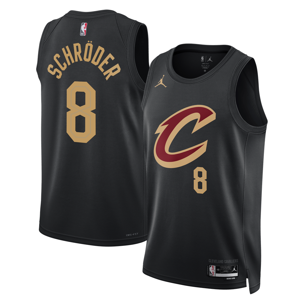 Cleveland Cavaliers Jordan Brand Statement Edition Swingman Jersey - Black - Dennis Schröder - Unisex NBA Team Jersey Basketball Fan Apparel
