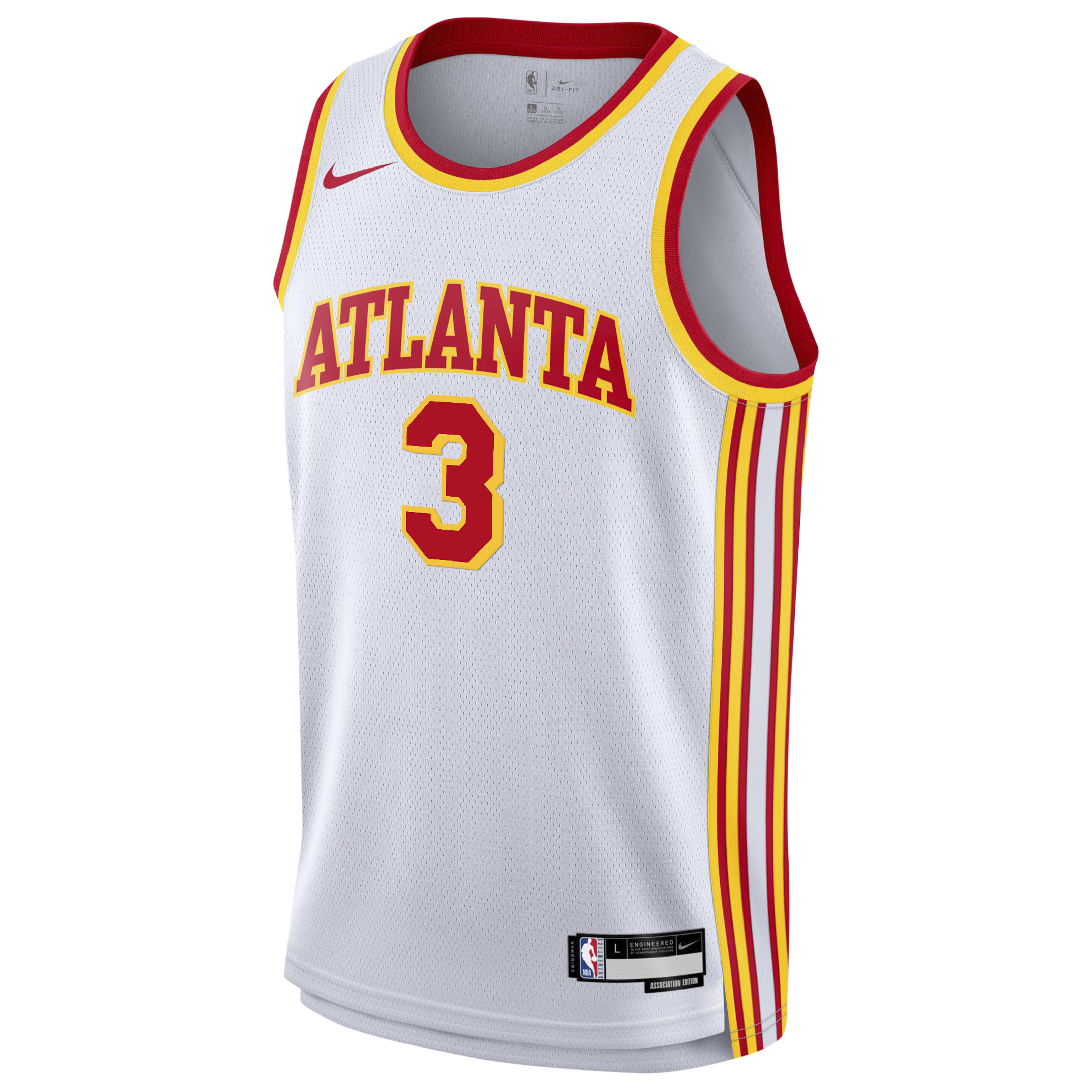 Atlanta Hawks Nike Association Edition Swingman Jersey - White - CJ McCollum - Youth NBA Team Jersey Basketball Fan Apparel