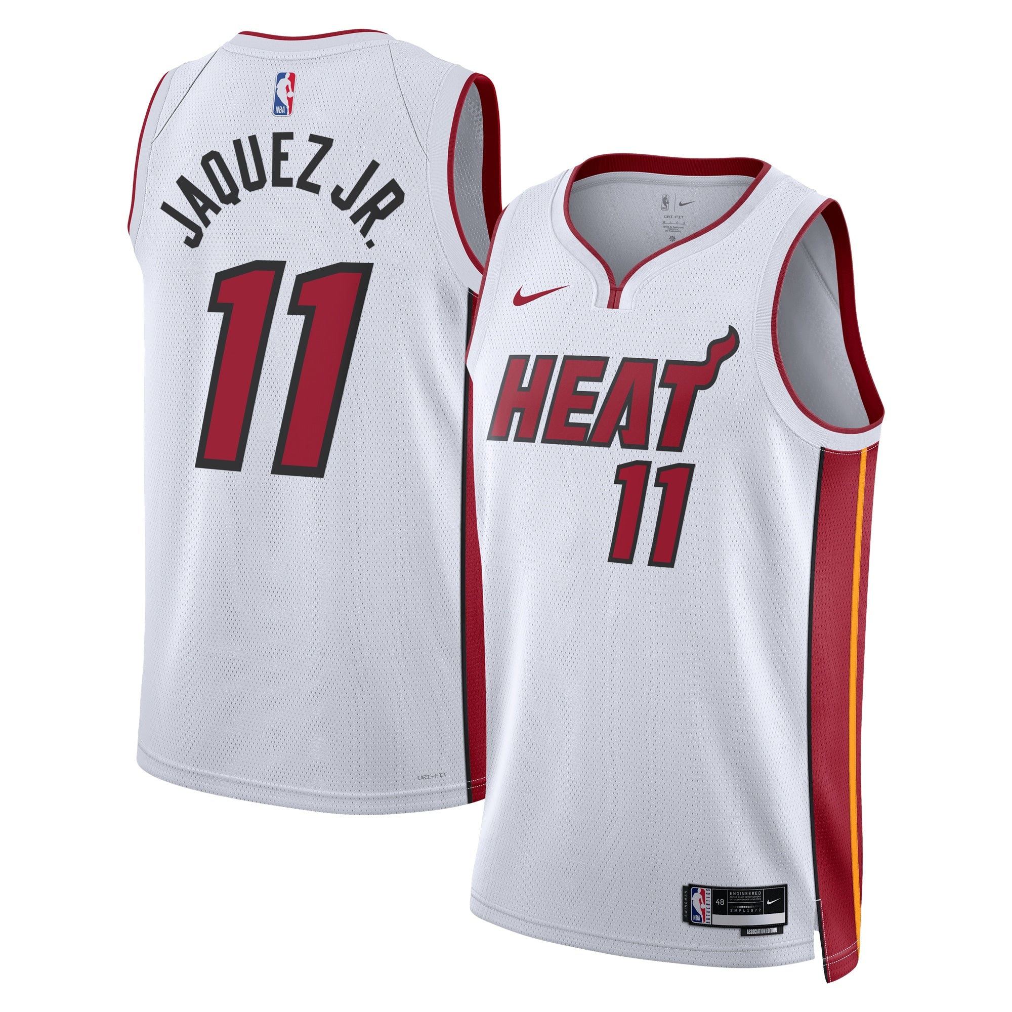 Miami Heat Nike Association Edition Swingman Jersey - White - Jaime Jaquez Jr. - Unisex NBA Team Jersey Basketball Fan Apparel