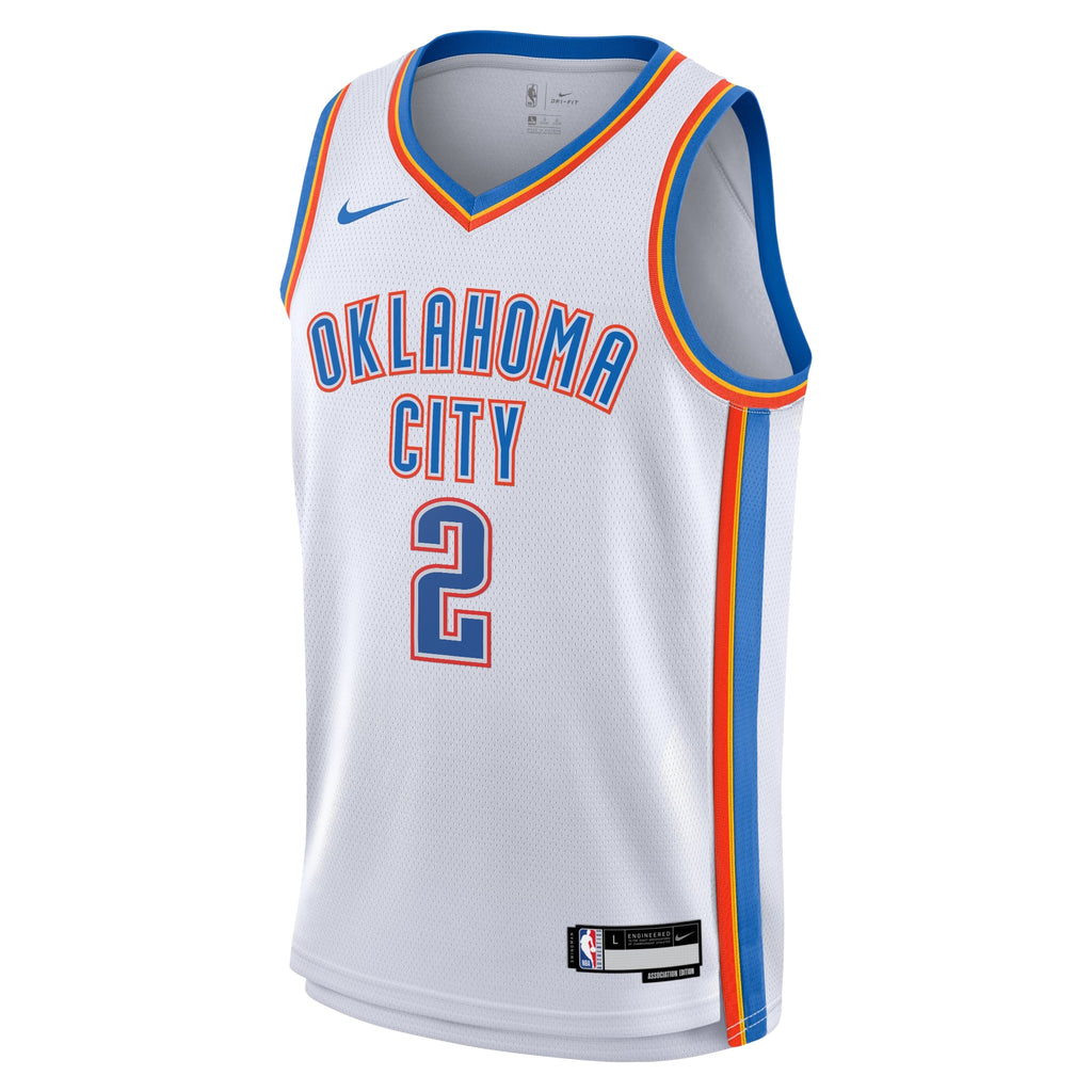 Oklahoma City Thunder Nike Association Edition Swingman Jersey - White - Shai Gilgeous-Alexander - Youth NBA Team Jersey Basketball Fan Apparel
