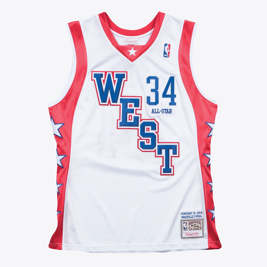 Mitchell & Ness NBA 2004 West Shaquille ONeal Authentic All-Star Jersey - White - Men's NBA Team Jersey Basketball Fan Apparel