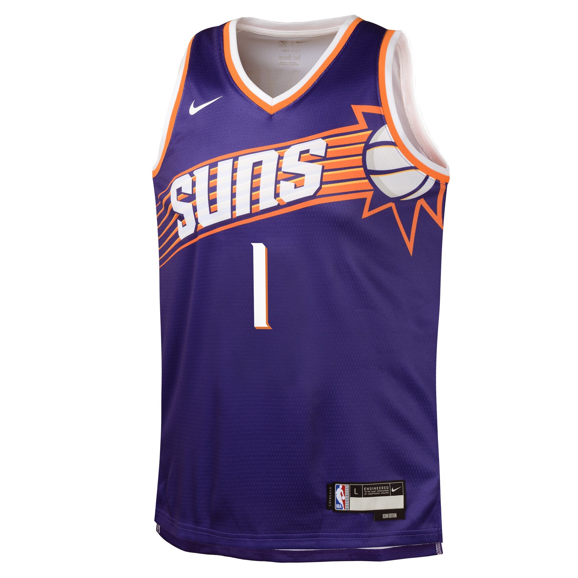 Phoenix Suns NBA Icon Swingman Jersey - Devin Booker - Youth NBA Team Jersey Basketball Fan Apparel