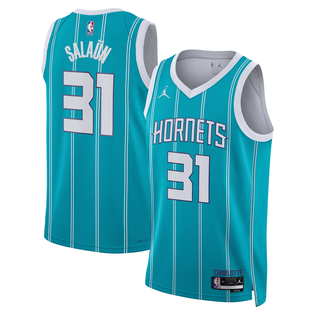 Charlotte Hornets Jordan Brand Icon Edition Swingman Jersey - Teal - Tidjane Salaün - Unisex NBA Team Jersey Basketball Fan Apparel