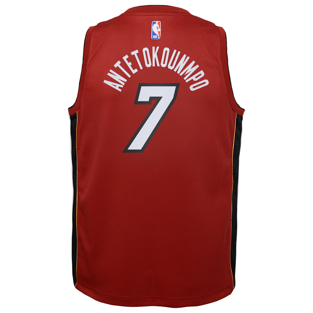 Miami Heat Jordan Brand Statement Edition Swingman Jersey - Red - Giannis Antetokounmpo - Youth NBA Team Jersey Basketball Fan Apparel