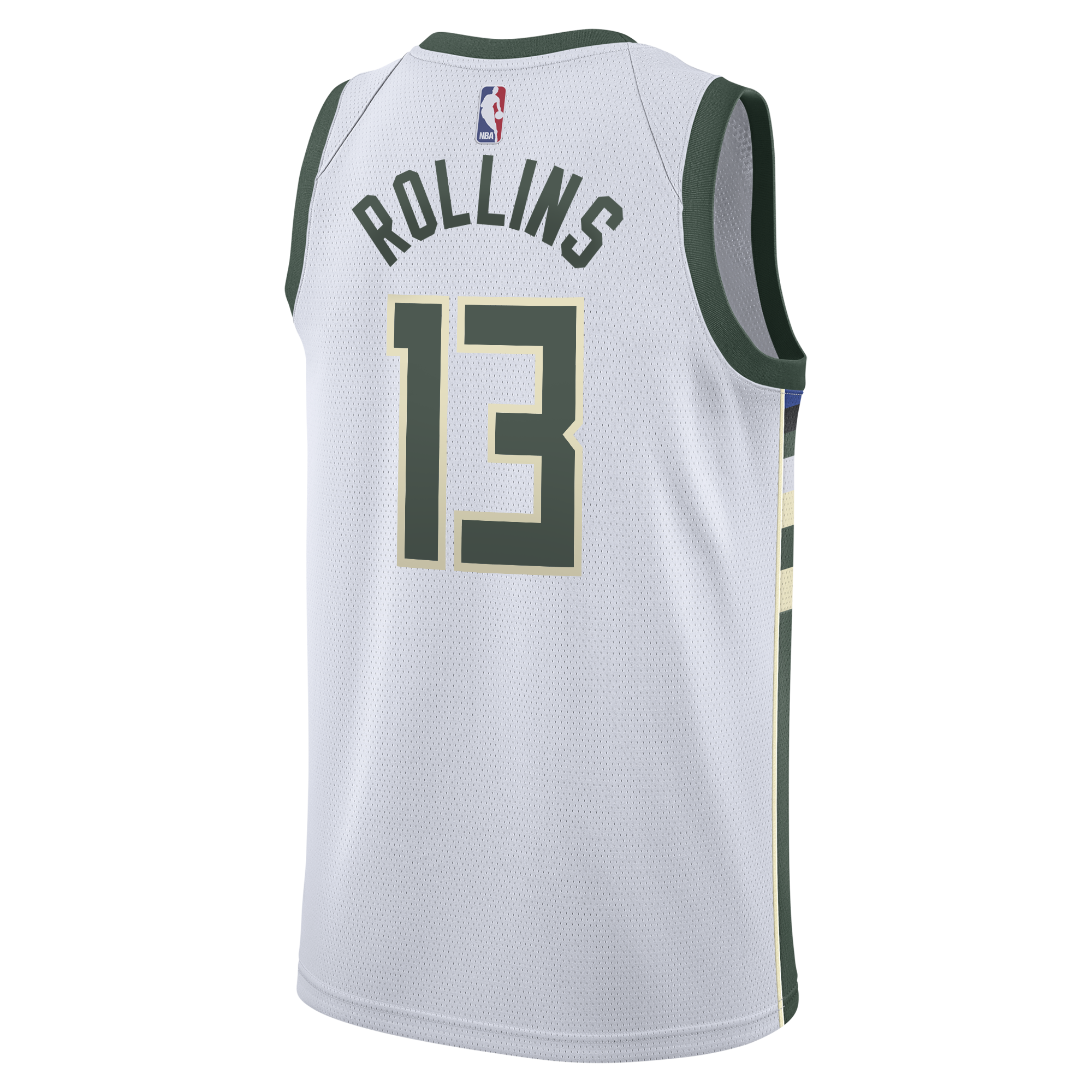 Milwaukee Bucks Nike Association Edition Swingman Jersey - White - Ryan Rollins - Youth NBA Team Jersey Basketball Fan Apparel