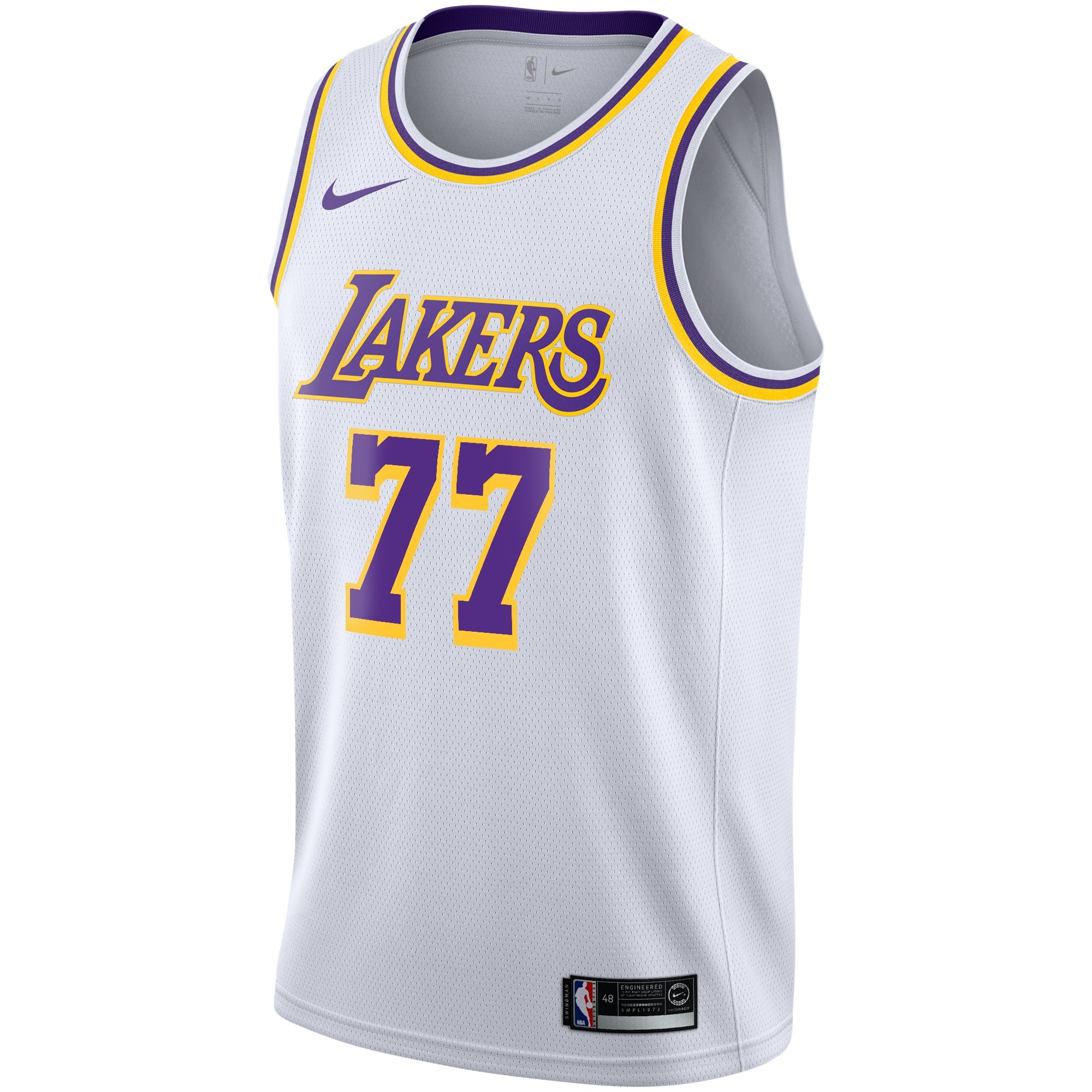 Los Angeles Lakers Nike Association Edition Swingman Jersey - White - Luka Dončić - Youth NBA Team Jersey Basketball Fan Apparel