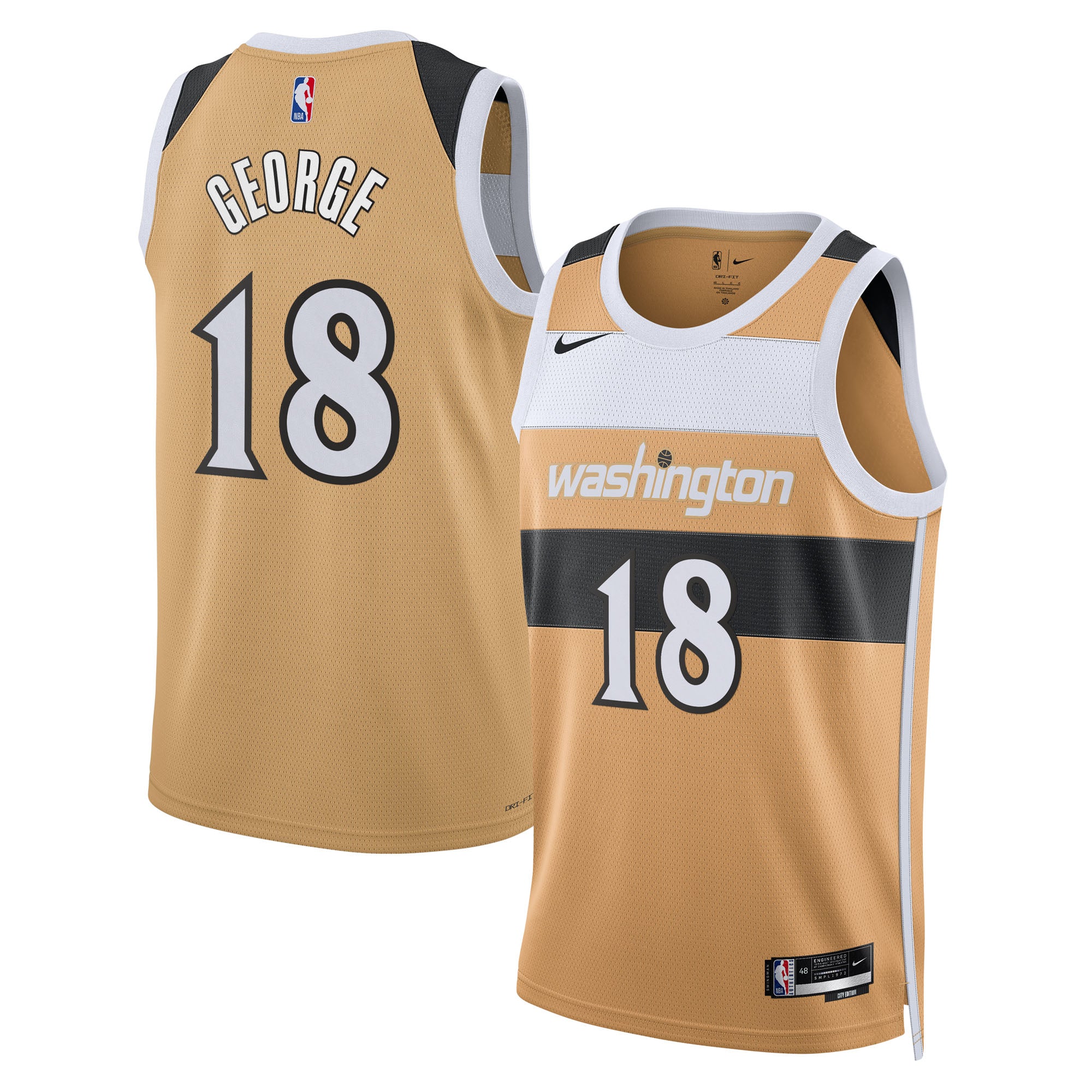 Washington Wizards Nike 2025/26 City Edition Swingman Jersey - Tan - Kyshawn George - Unisex NBA Team Jersey Basketball Fan Apparel