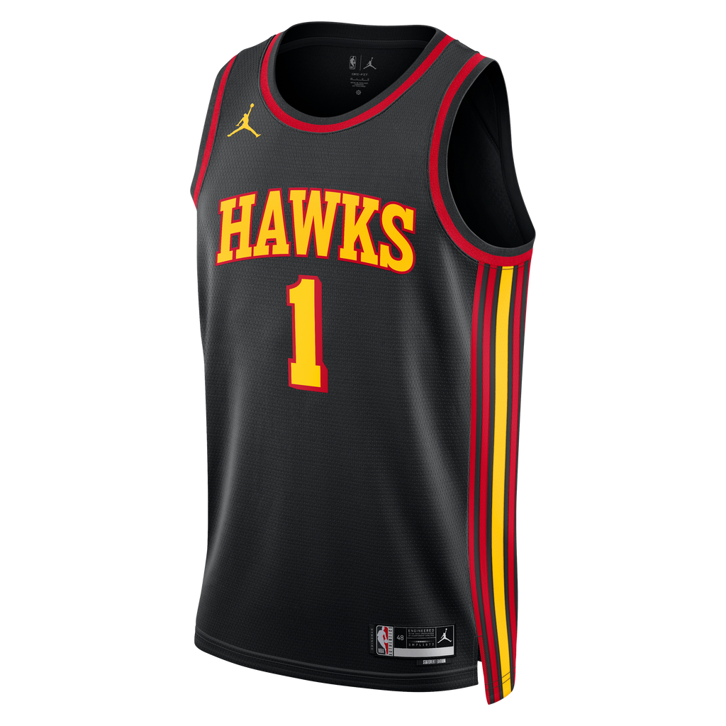 Atlanta Hawks Jordan Brand Statement Edition Swingman Jersey - Black - Jalen Johnson - Unisex NBA Team Jersey Basketball Fan Apparel