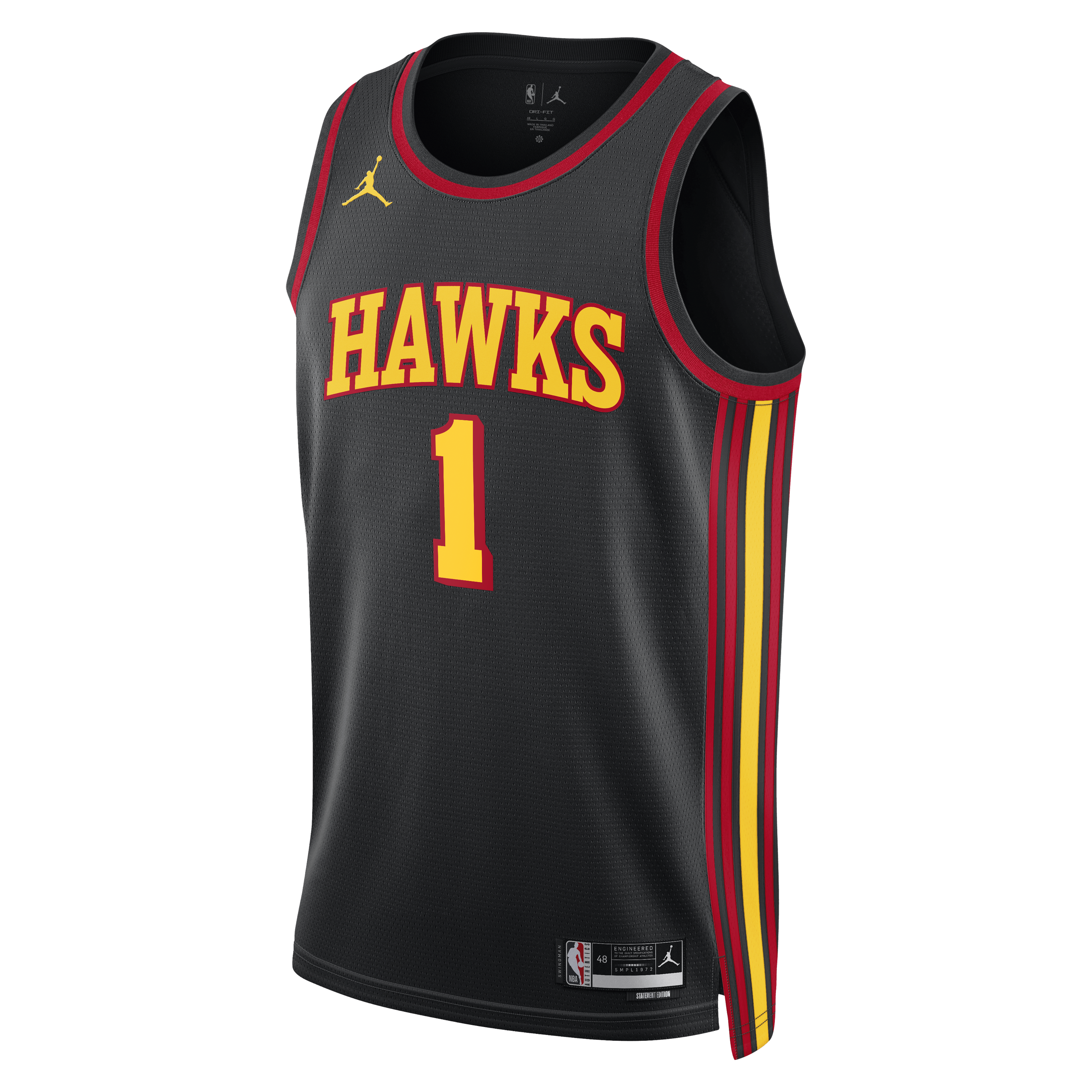 Atlanta Hawks Jordan Brand Statement Edition Swingman Jersey - Black - Jalen Johnson - Unisex NBA Team Jersey Basketball Fan Apparel