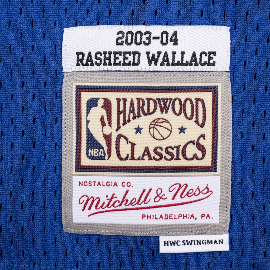 Detroit Pistons Mitchell & Ness Rasheed Wallace 2003 Swingman Authentic Jersey - Royal Blue NBA Team Jersey Basketball Fan Apparel