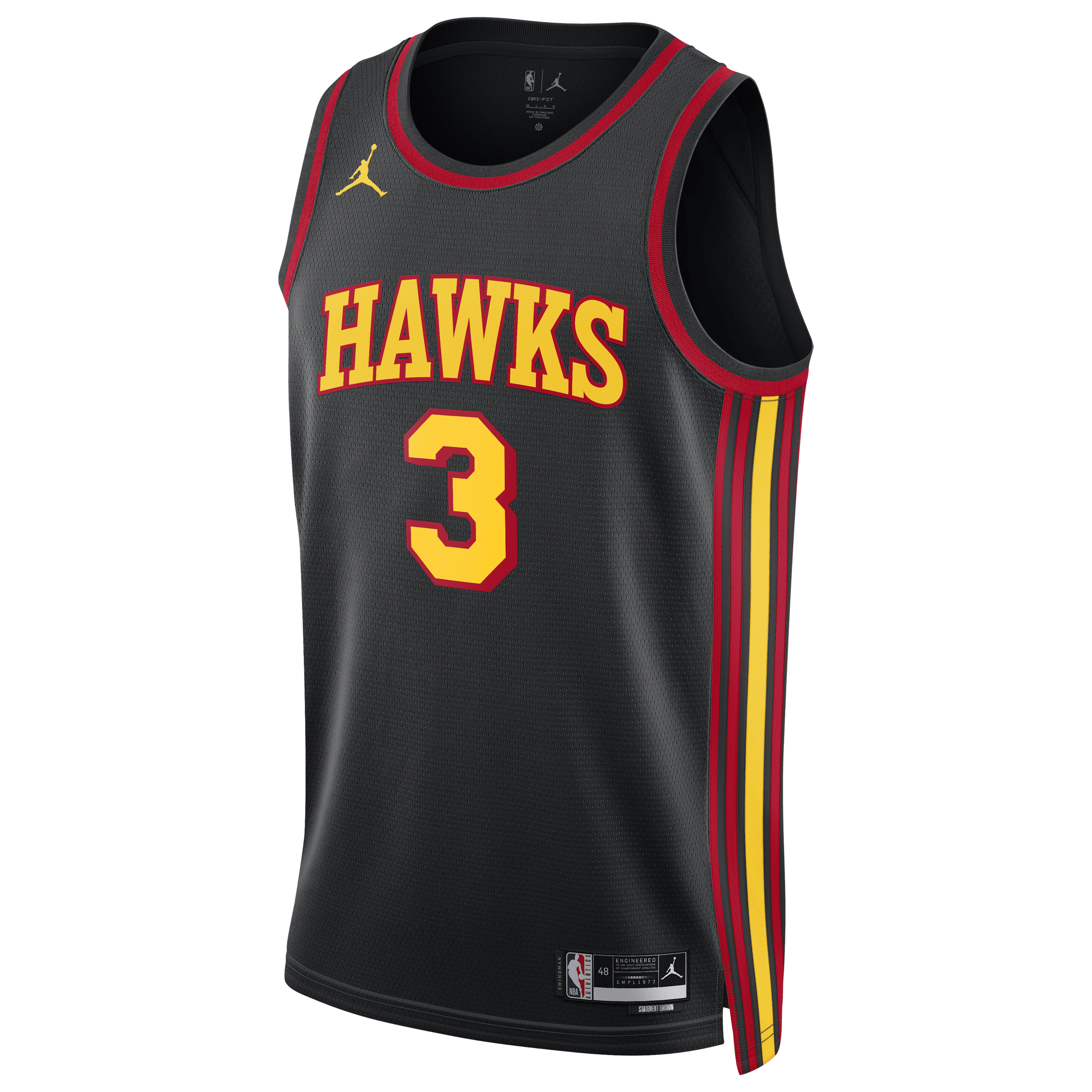 Atlanta Hawks Jordan Brand Statement Edition Swingman Jersey - Black - CJ McCollum - Unisex NBA Team Jersey Basketball Fan Apparel