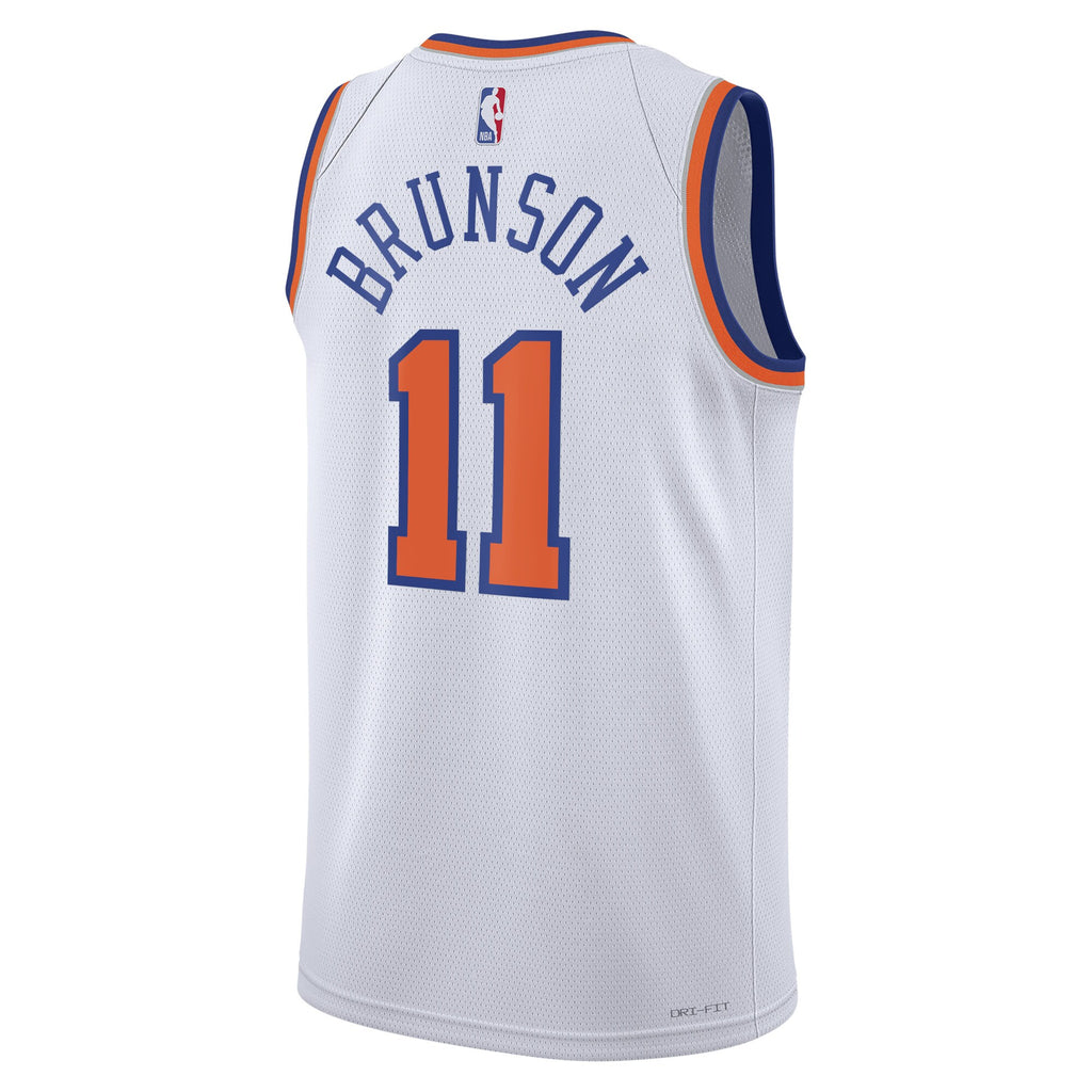 New York Knicks Nike Association Edition Swingman Jersey - White - Jalen Brunson - Unisex NBA Team Jersey Basketball Fan Apparel