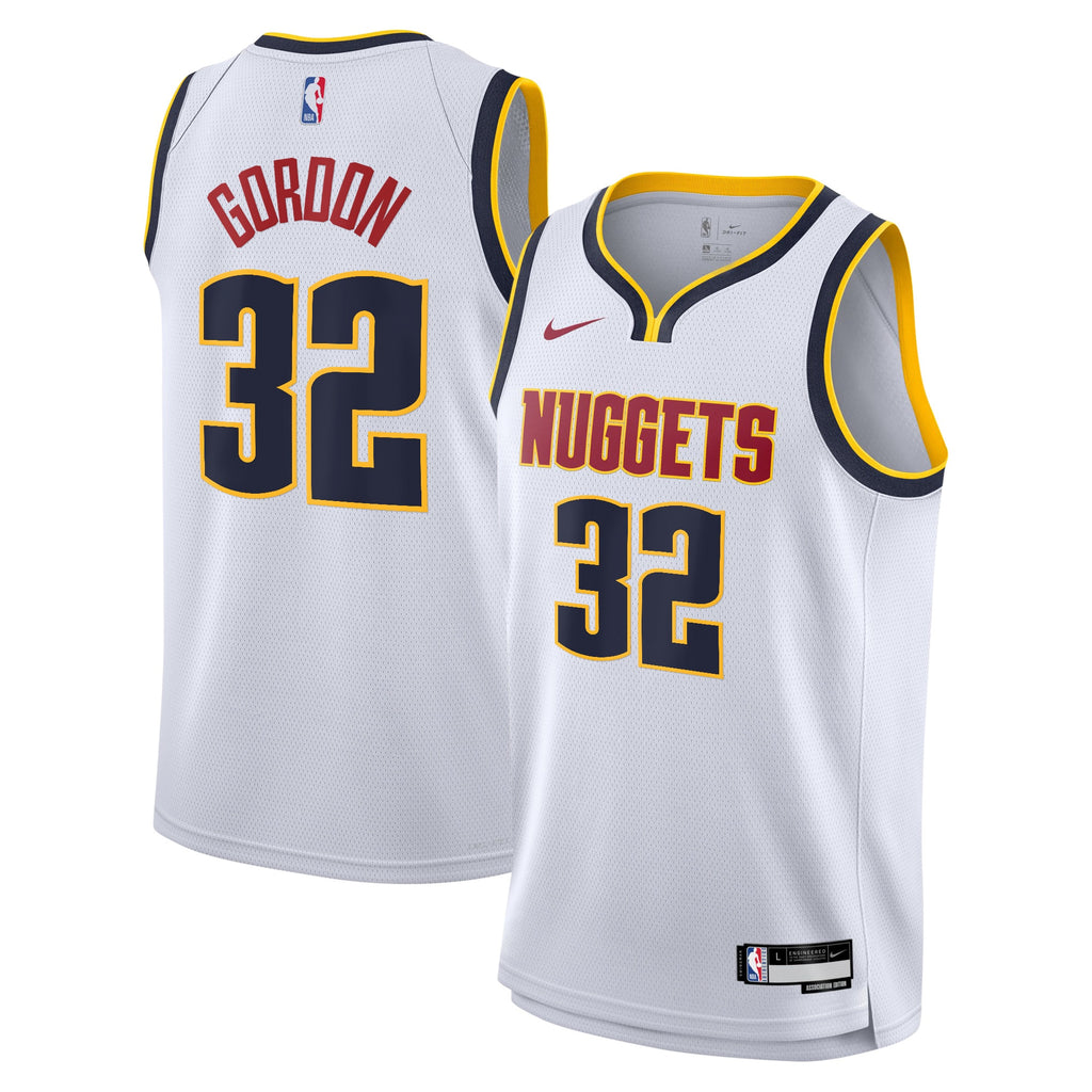 Denver Nuggets Nike Association Swingman Jersey - White - Aaron Gordon - Youth NBA Team Jersey Basketball Fan Apparel