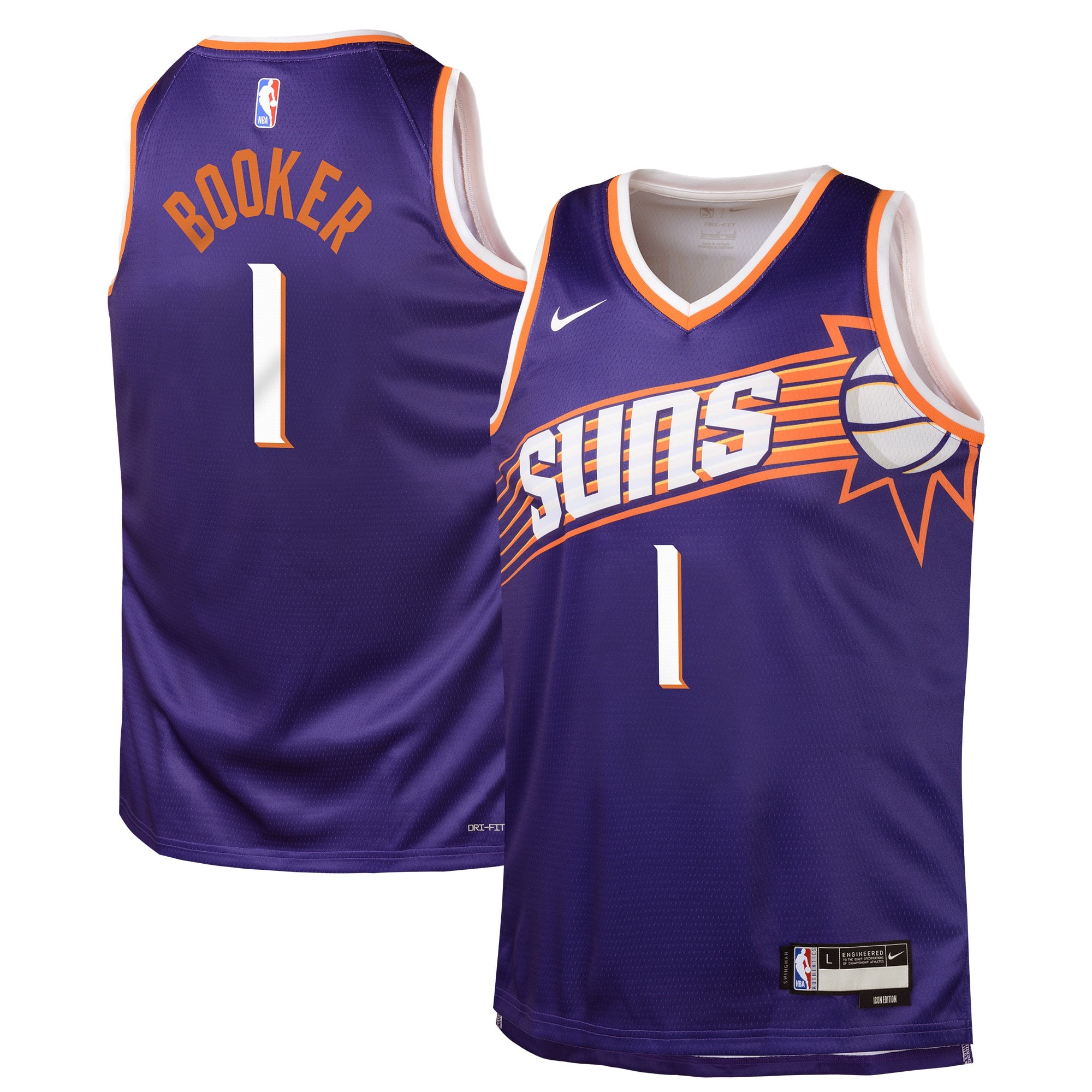 Phoenix Suns NBA Icon Swingman Jersey - Devin Booker - Youth NBA Team Jersey Basketball Fan Apparel