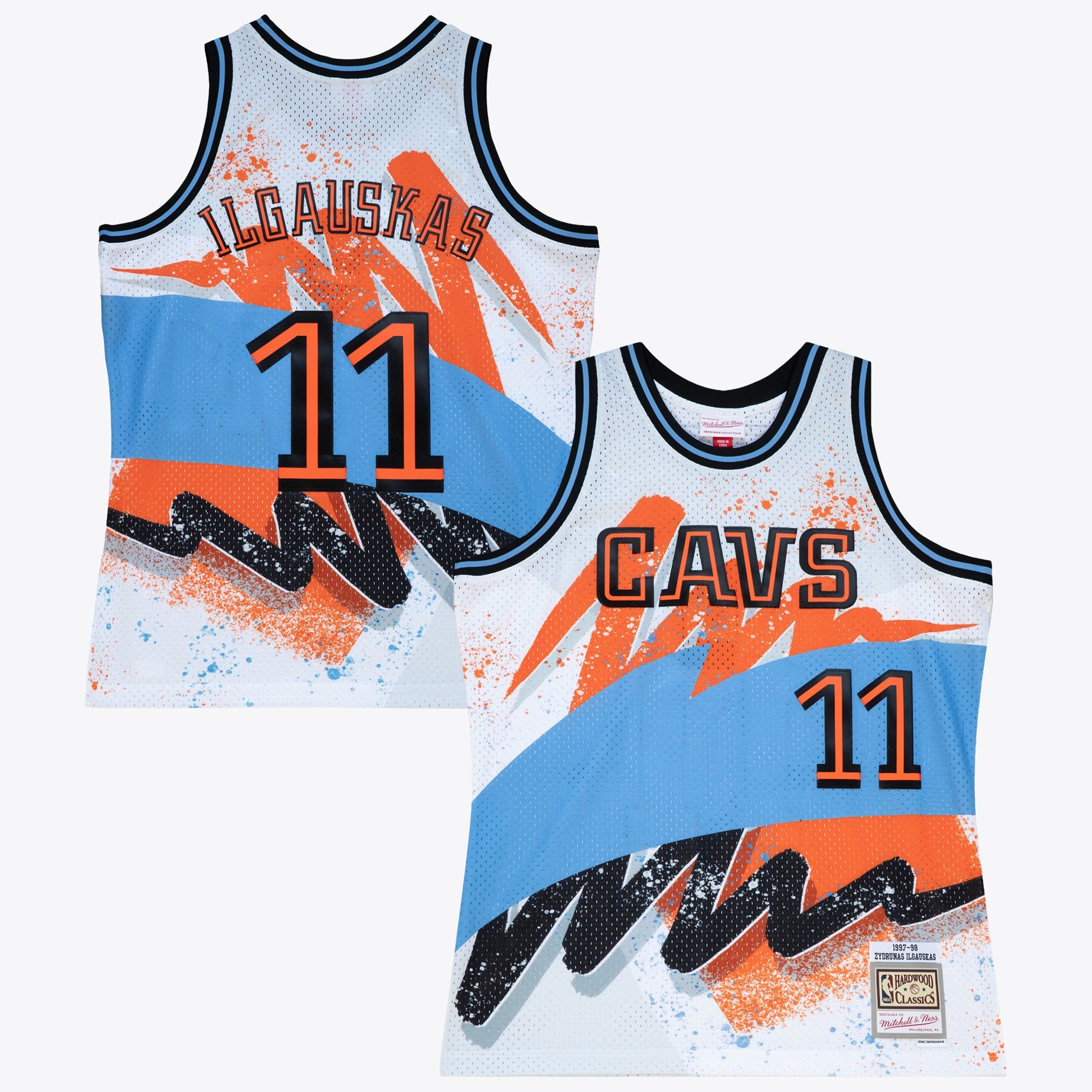 Cleveland Cavaliers Mitchell & Ness Zydrunas Ilgauskas 1997 Hyper Hoops Swingman Jersey - White NBA Team Jersey Basketball Fan Apparel