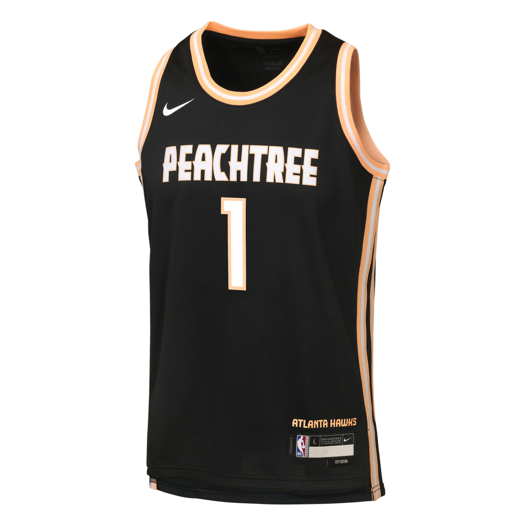 Nike Atlanta Hawks 2025/26 Nike City Edition Swingman Jersey - Black - Jalen Johnson - Youth NBA Team Jersey Basketball Fan Apparel
