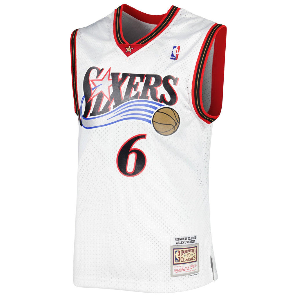 Philadelphia 76ers Mitchell & Ness Allen Iverson 2002/03 Hardwood Classics Swingman Jersey - White - Men's NBA Team Jersey Basketball Fan Apparel